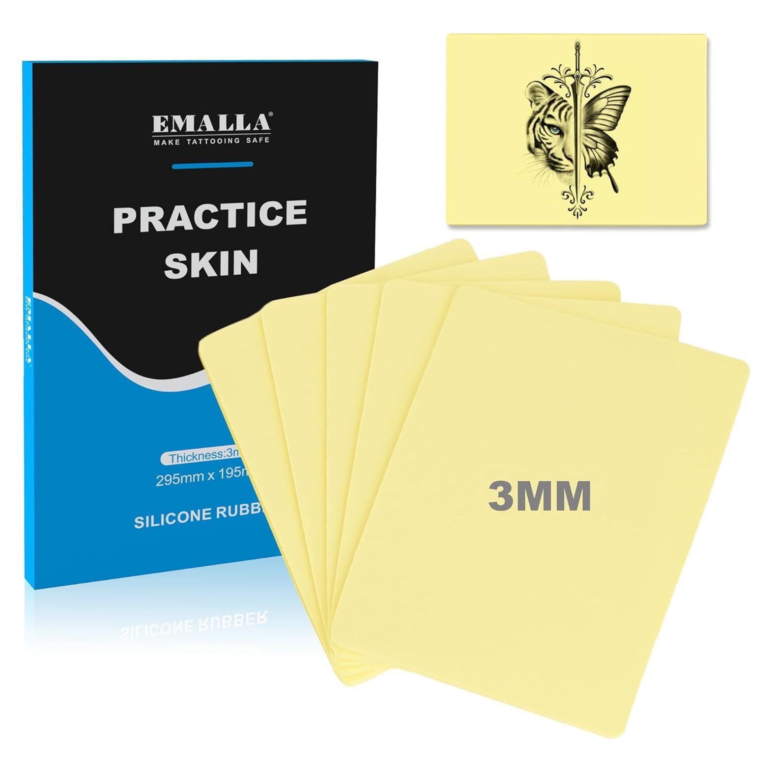 Piel de Tatuaje Emalla 3mm 5Pcs Grande Silicona Doble Cara