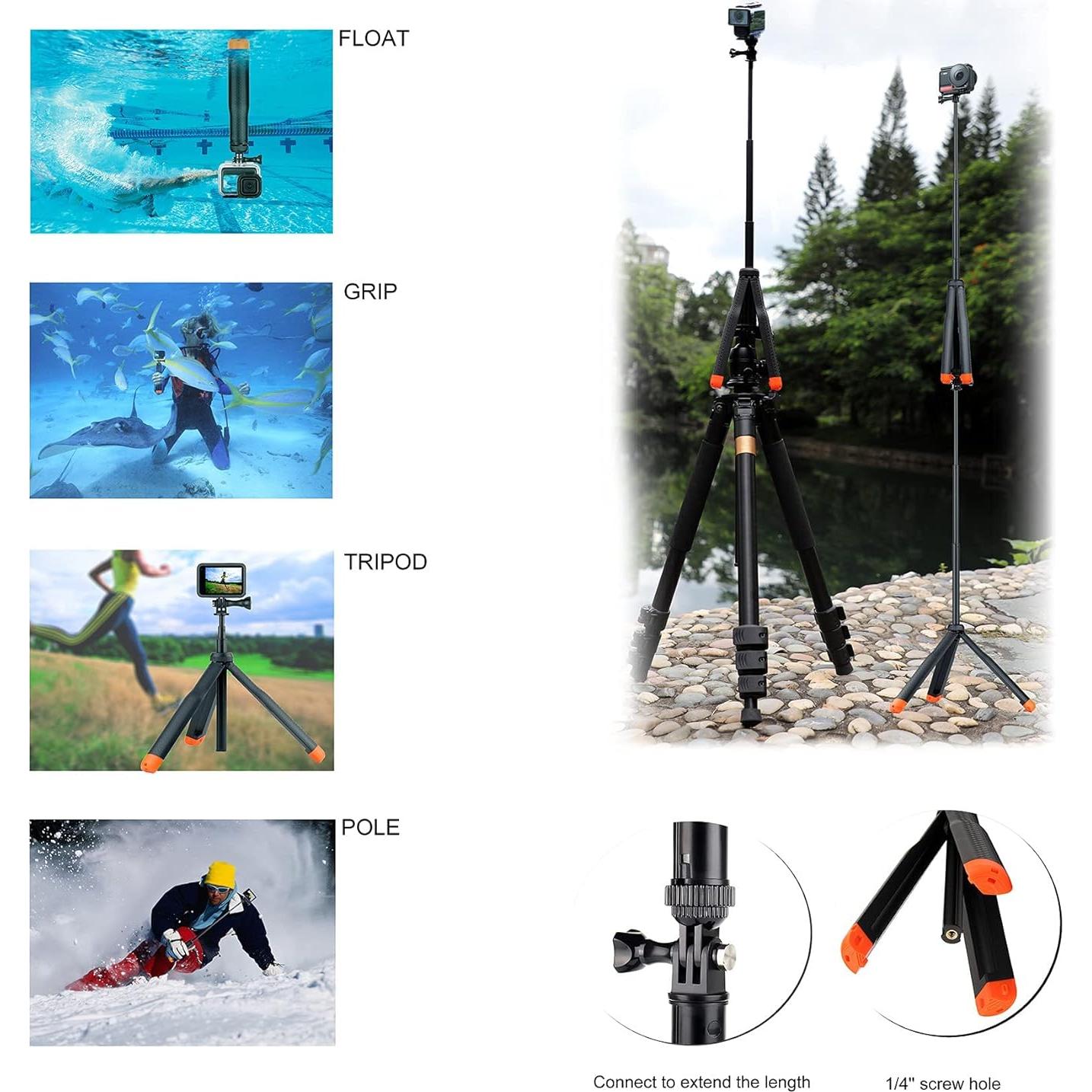 Bastón de Selfie Flotante YALLSAME para GoPro y Cámaras de Acción