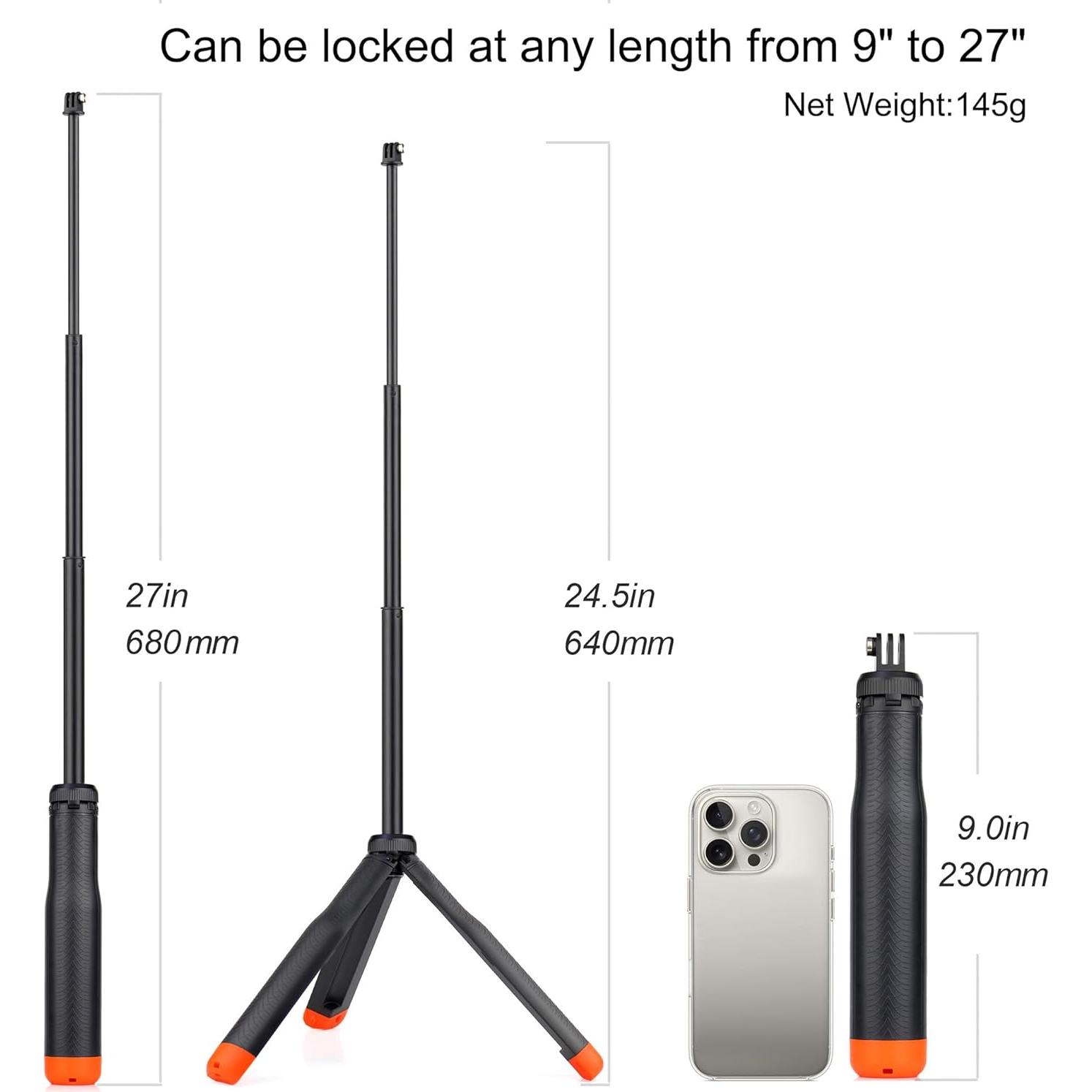 Bastón de Selfie Flotante YALLSAME para GoPro y Cámaras de Acción