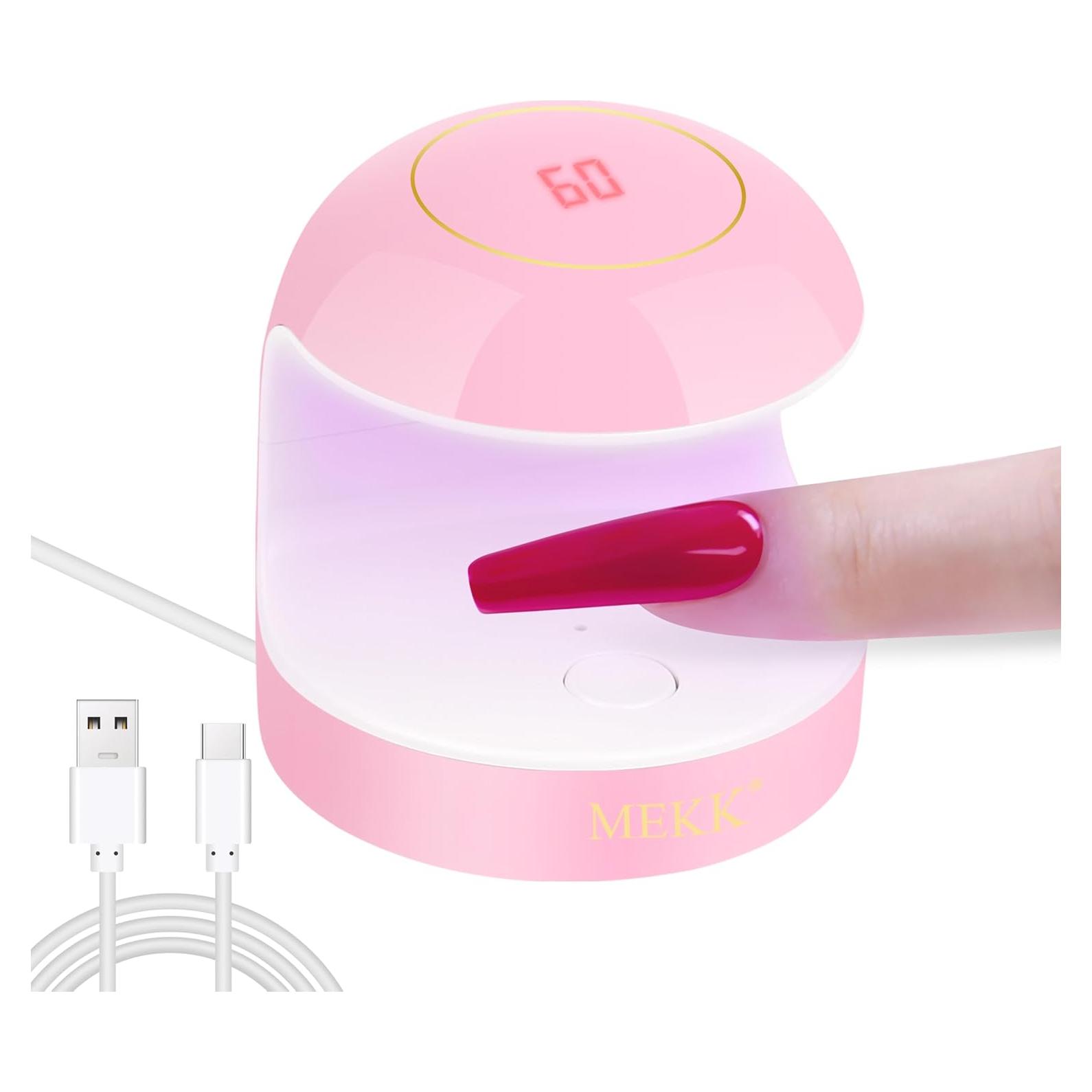 Lámpara UV LED para Uñas MEKK 18W Mini Portátil Rosa