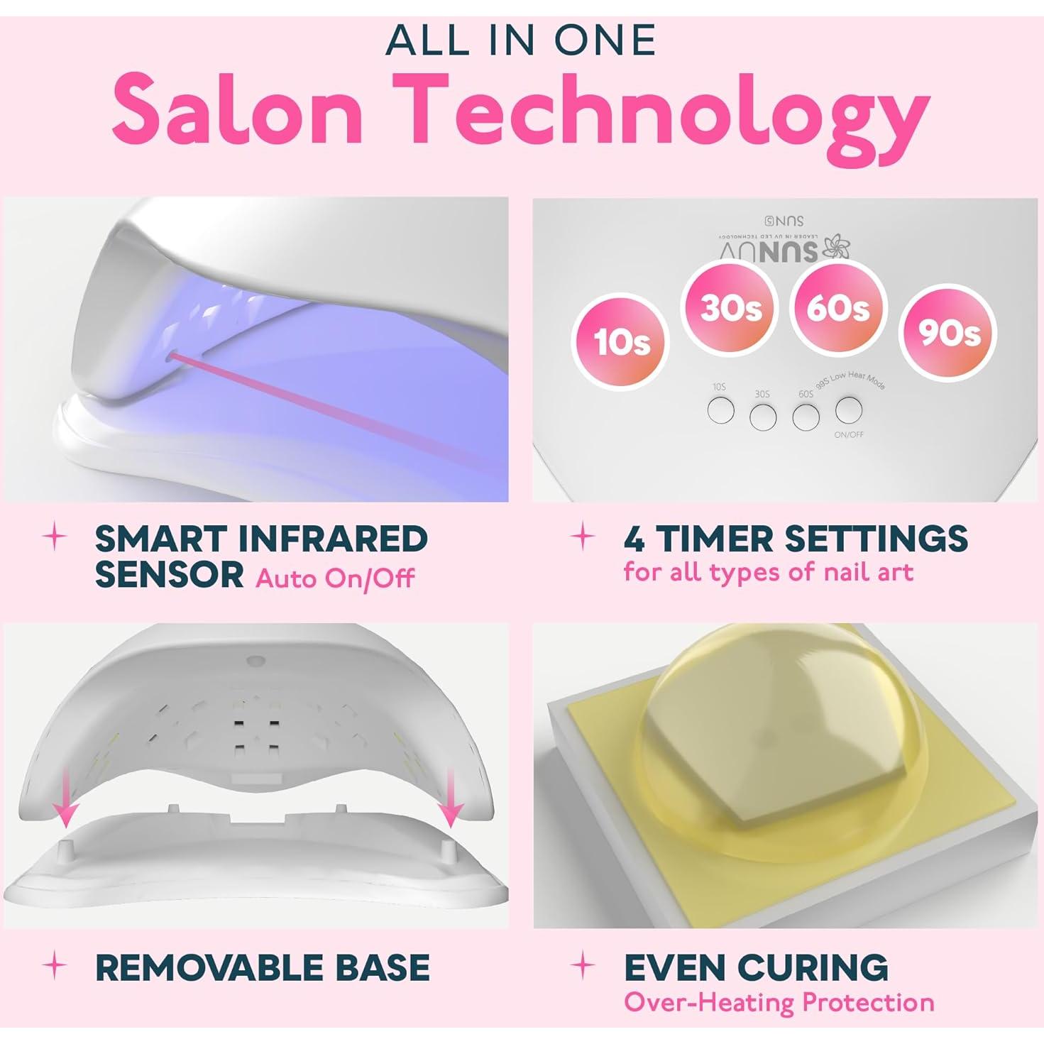 Lámpara UV LED para Uñas SUNUV SUN5, 4 Temporizadores, 0.56kg