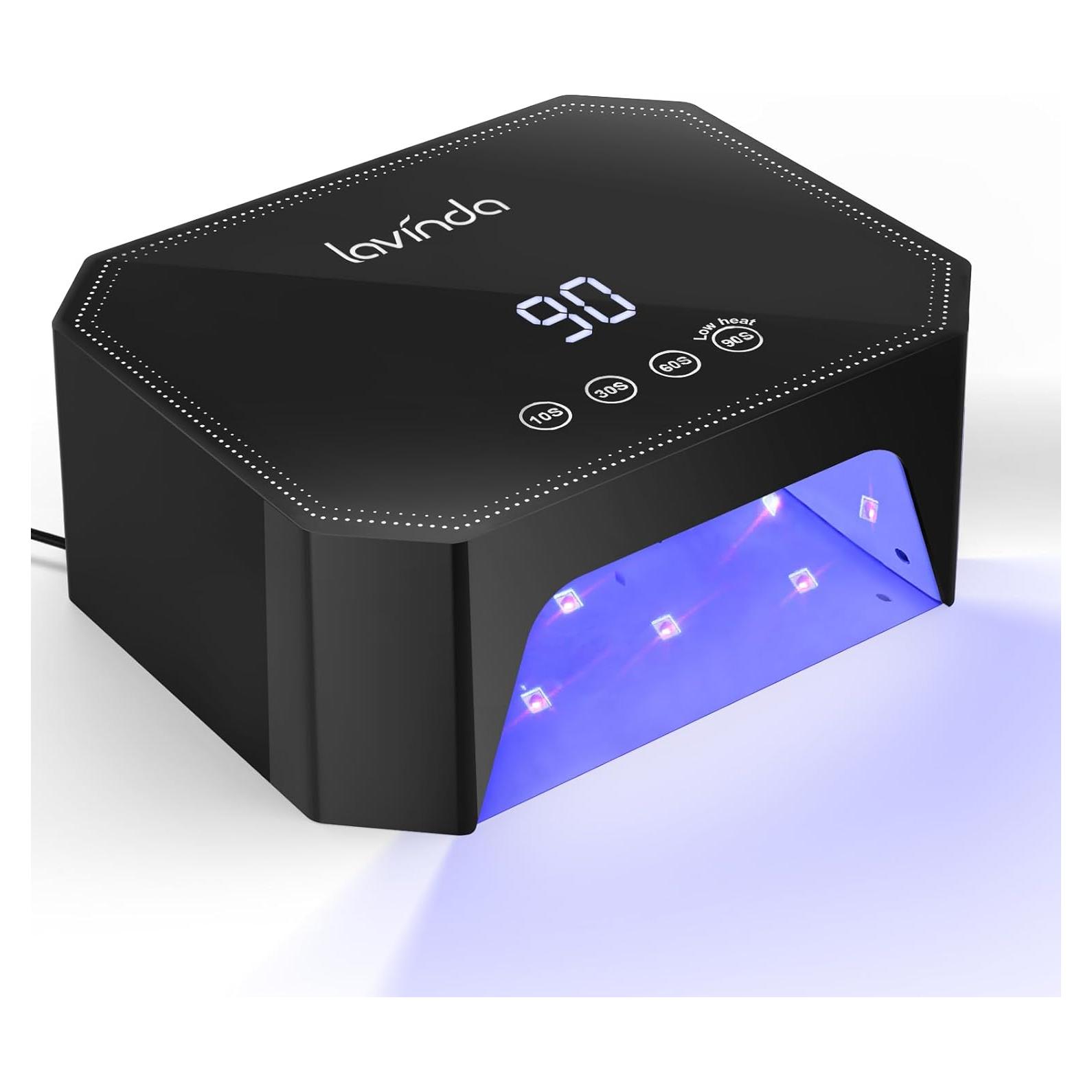 Lámpara de Uñas UV LED Lavinda 54W - Pantalla LCD, 4 Temporizadores