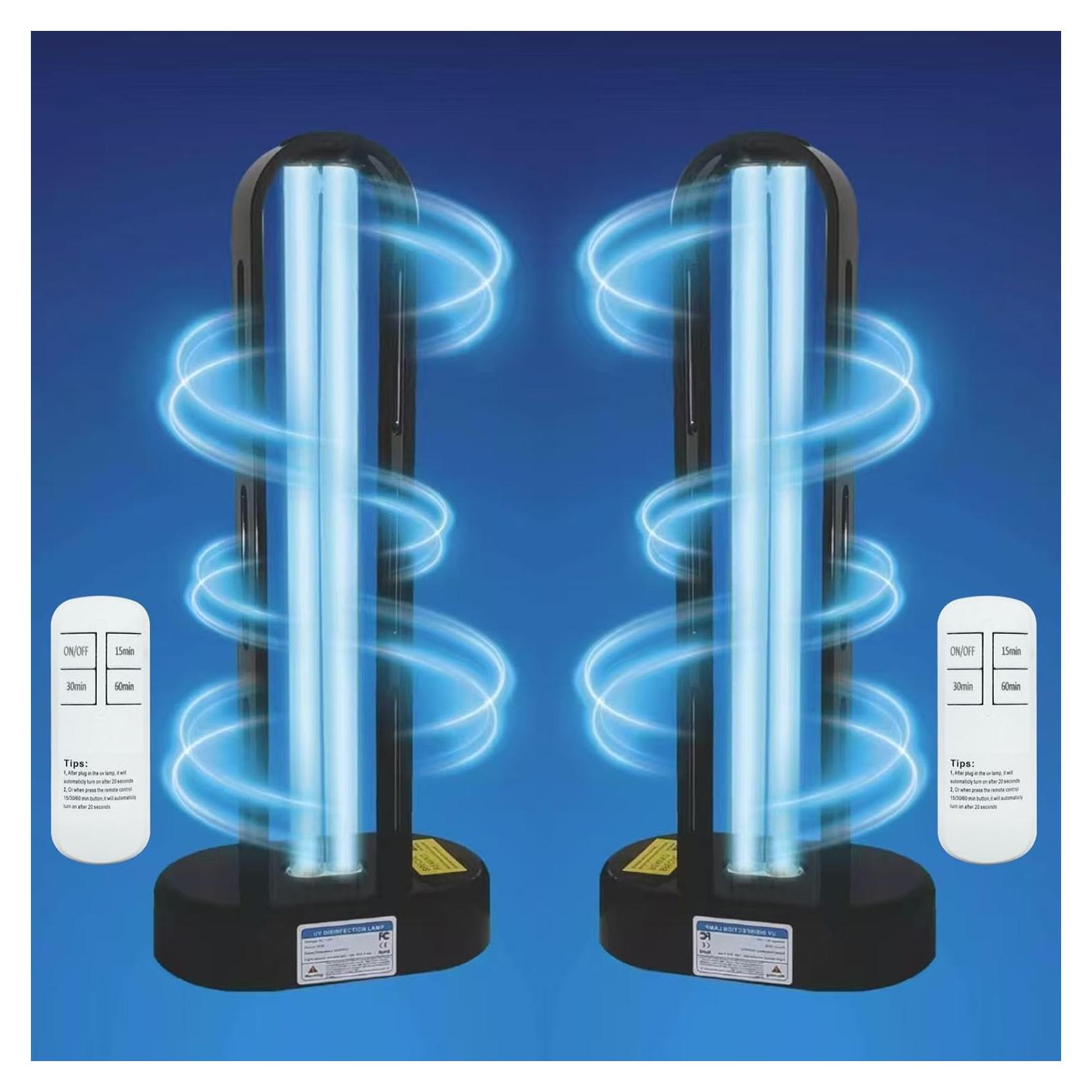 Luz UVC Desinfectante 2x38W MTP con Temporizador 15/30/60 min