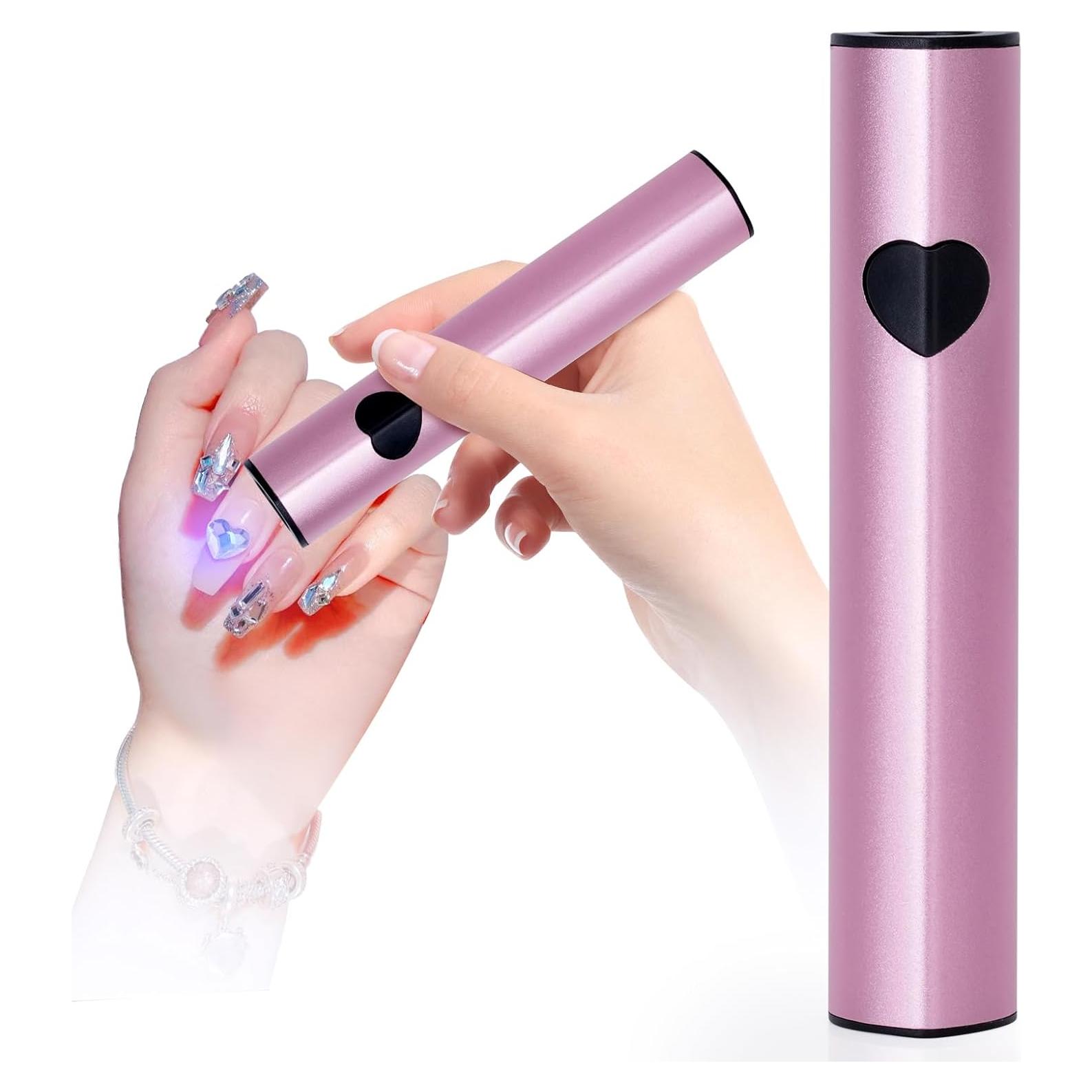 Lámpara UV de Mano 10W Rosa para Uñas de Gel - Recargable USB