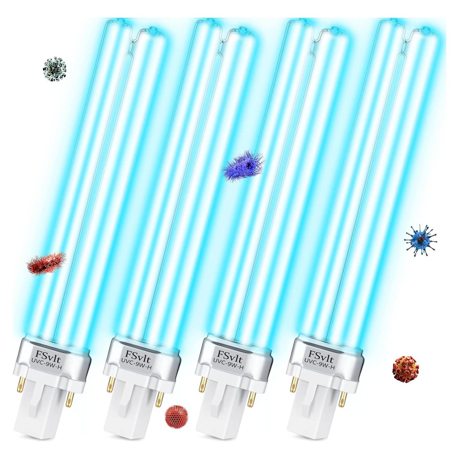 4 Bombillas UV-C 9W Kittmip Base G23 para Lámpara Estanque