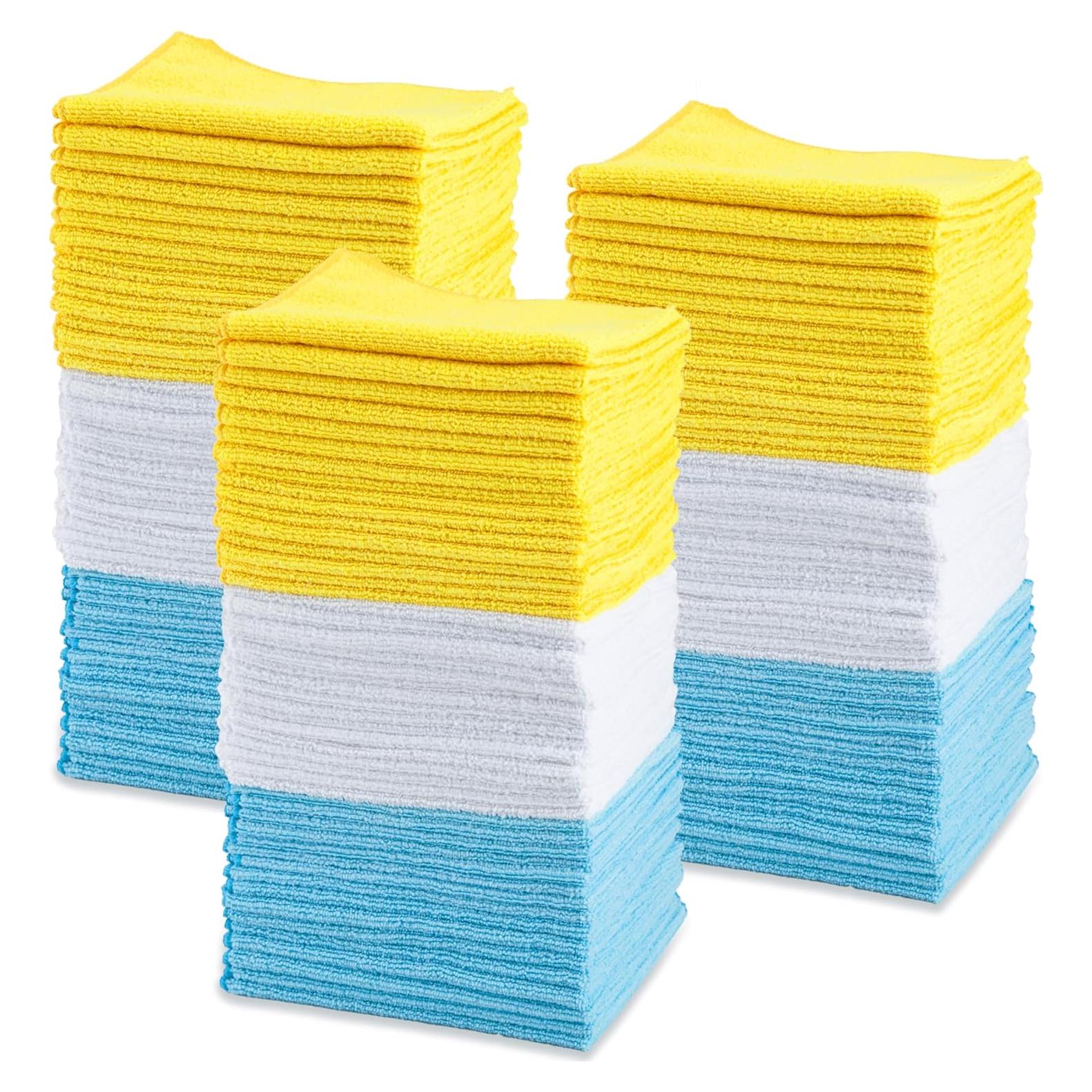 Paños de limpieza de microfibra Amazon Basics 144-Pack 40.64x30.48cm