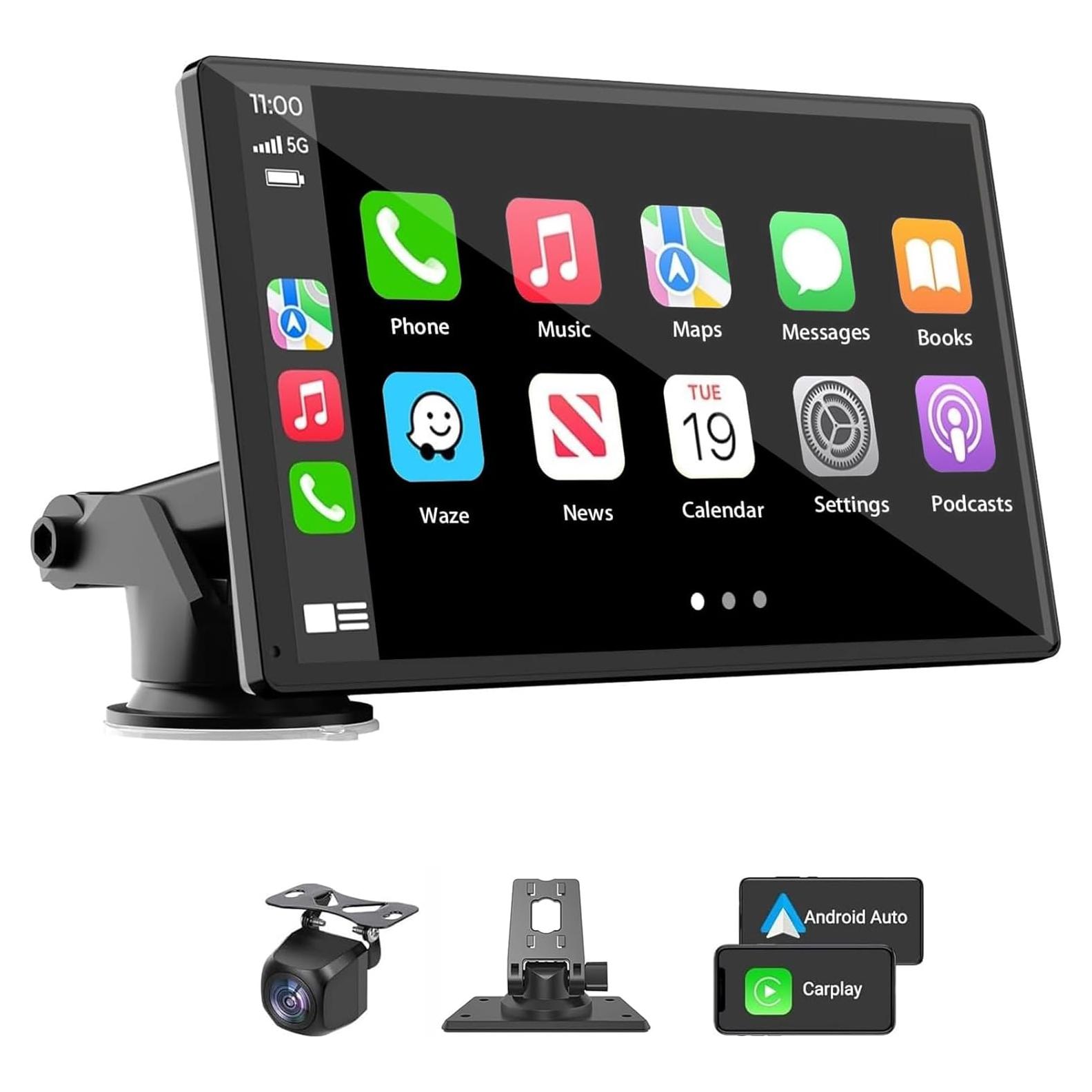 Estéreo de Coche Yongeid 7" con Apple CarPlay y Android Auto