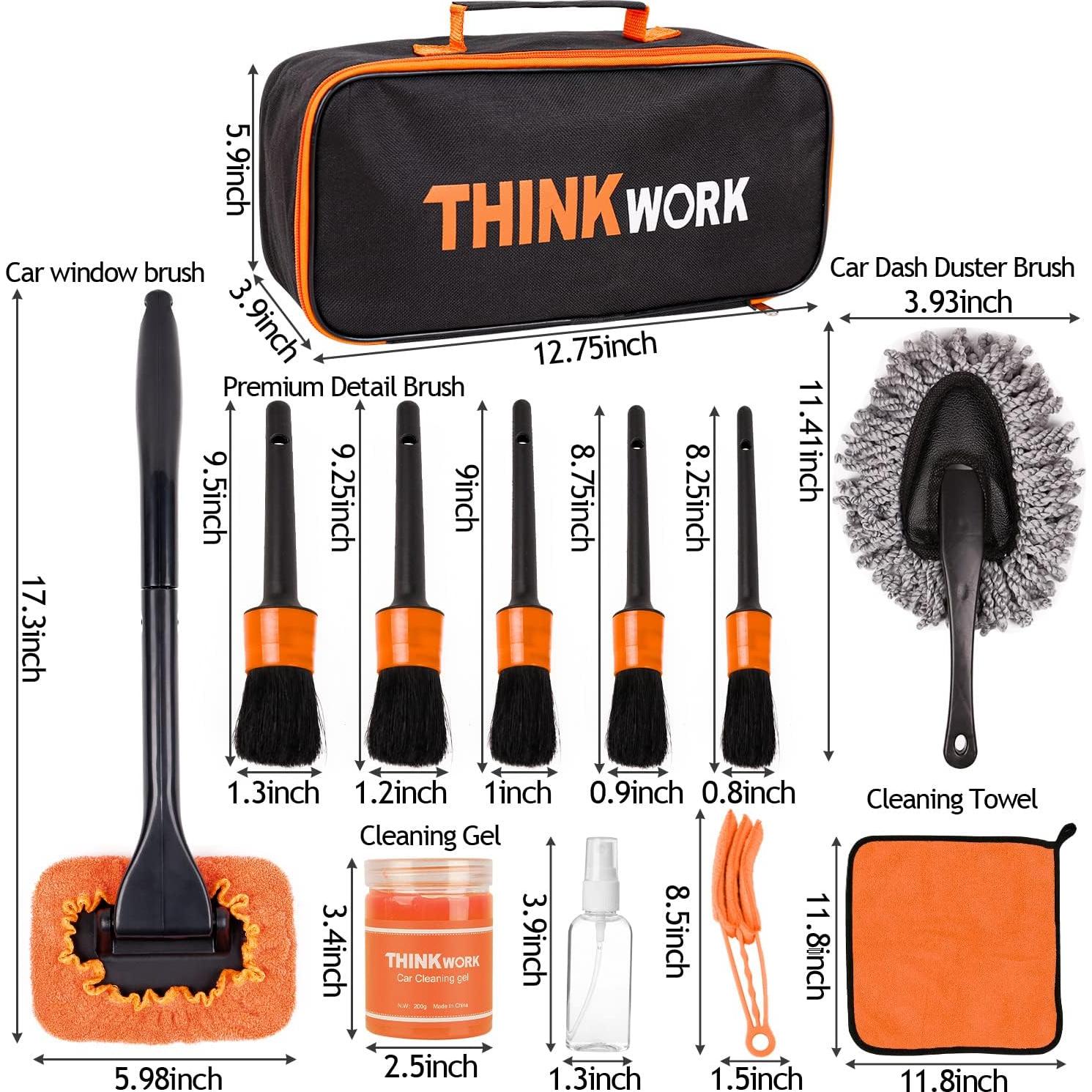 Kit de Limpieza de Coche Thinkwork 17 Piezas - Interior y Exterior