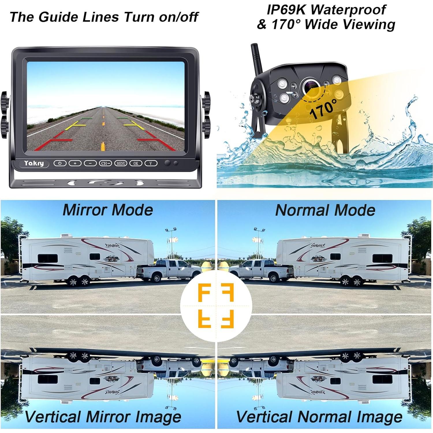 Cámara de Respaldo Inalámbrica Yakry Y27 HD 1080P 7"