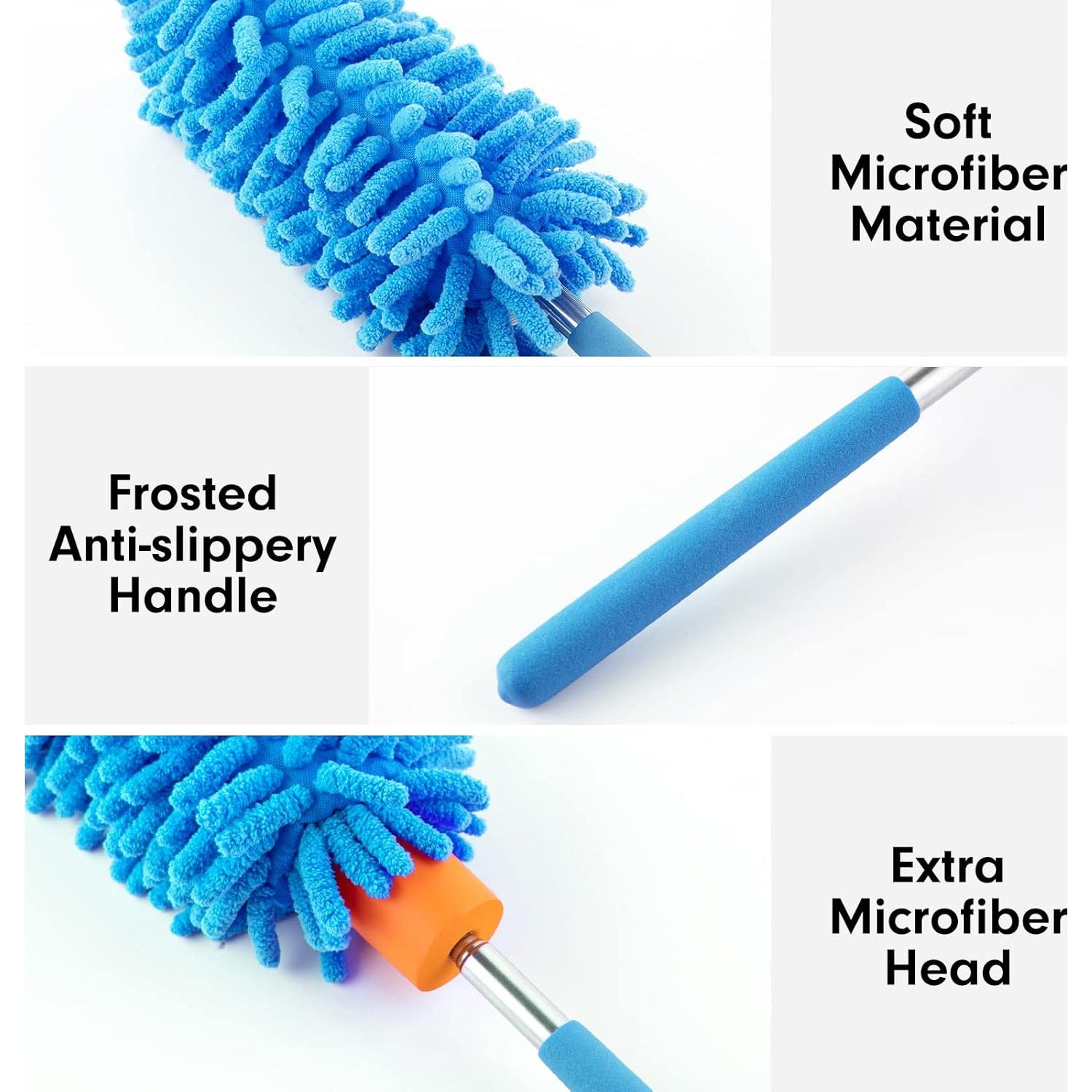 Duster Telescópico de Microfibra Tukuos con 2 Cabezas Reemplazables