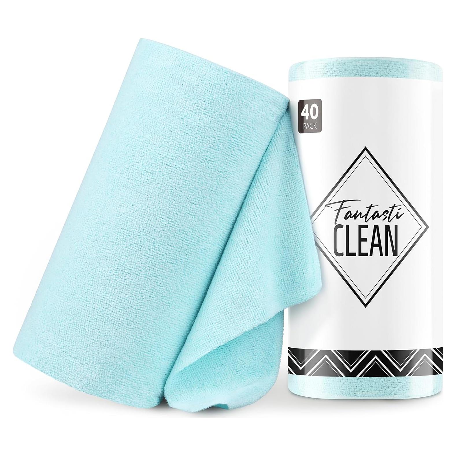 Toallas de Microfibra Fantasticlean - 40 Unidades 30x30 cm Azul