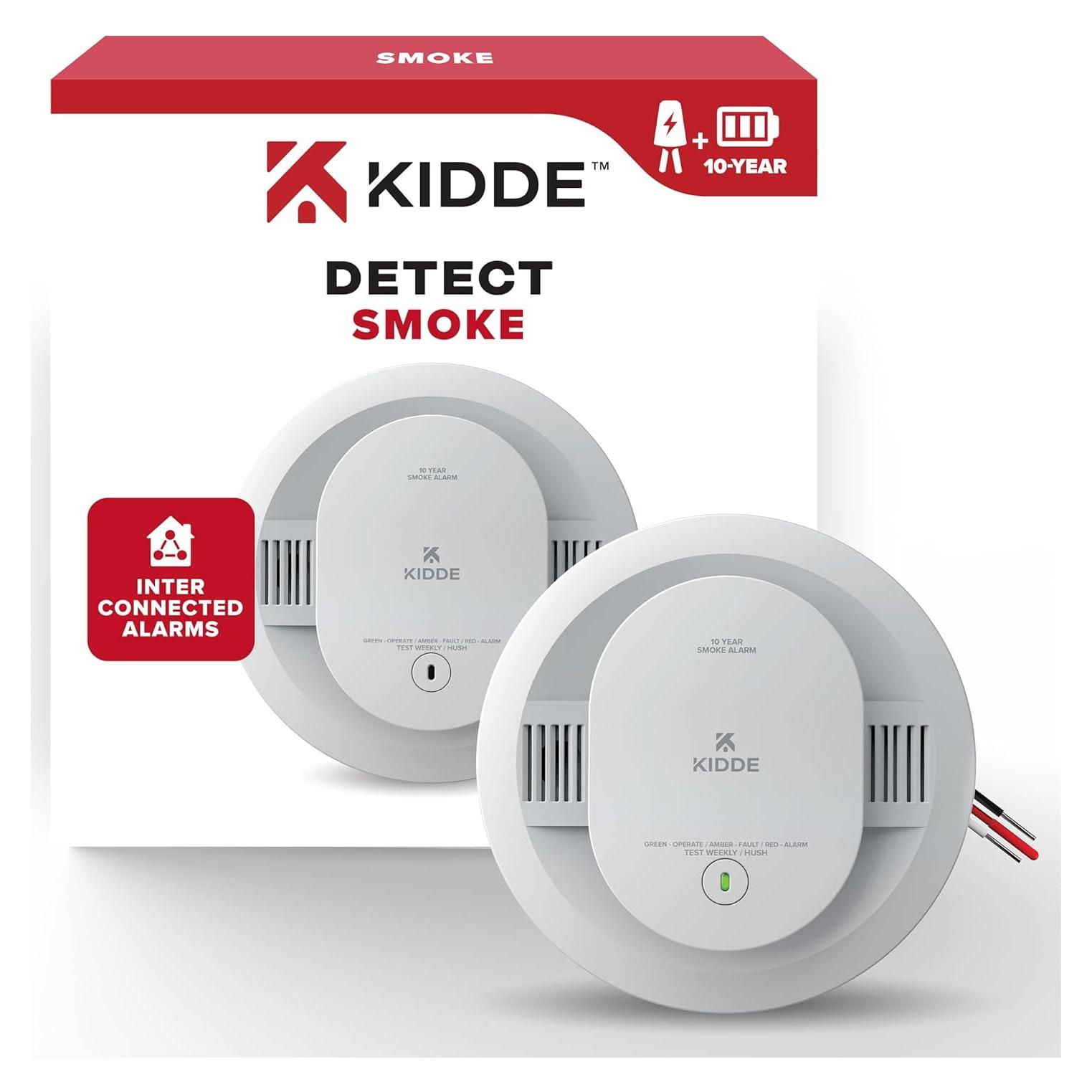 Detector de Humo Kidde 20SA10 Con Cable y Batería 10 Años