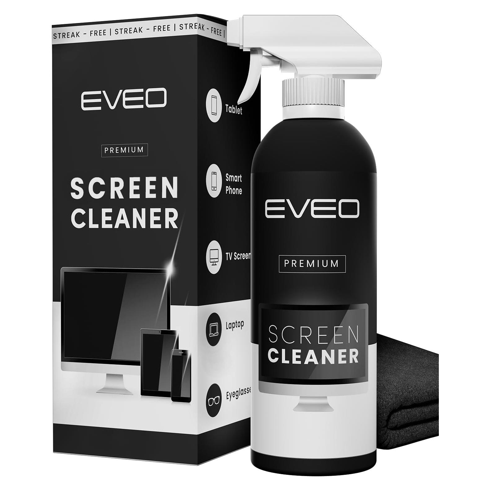 Kit Limpiador de Pantallas EVEO 1 Paquete con Paño Microfibra
