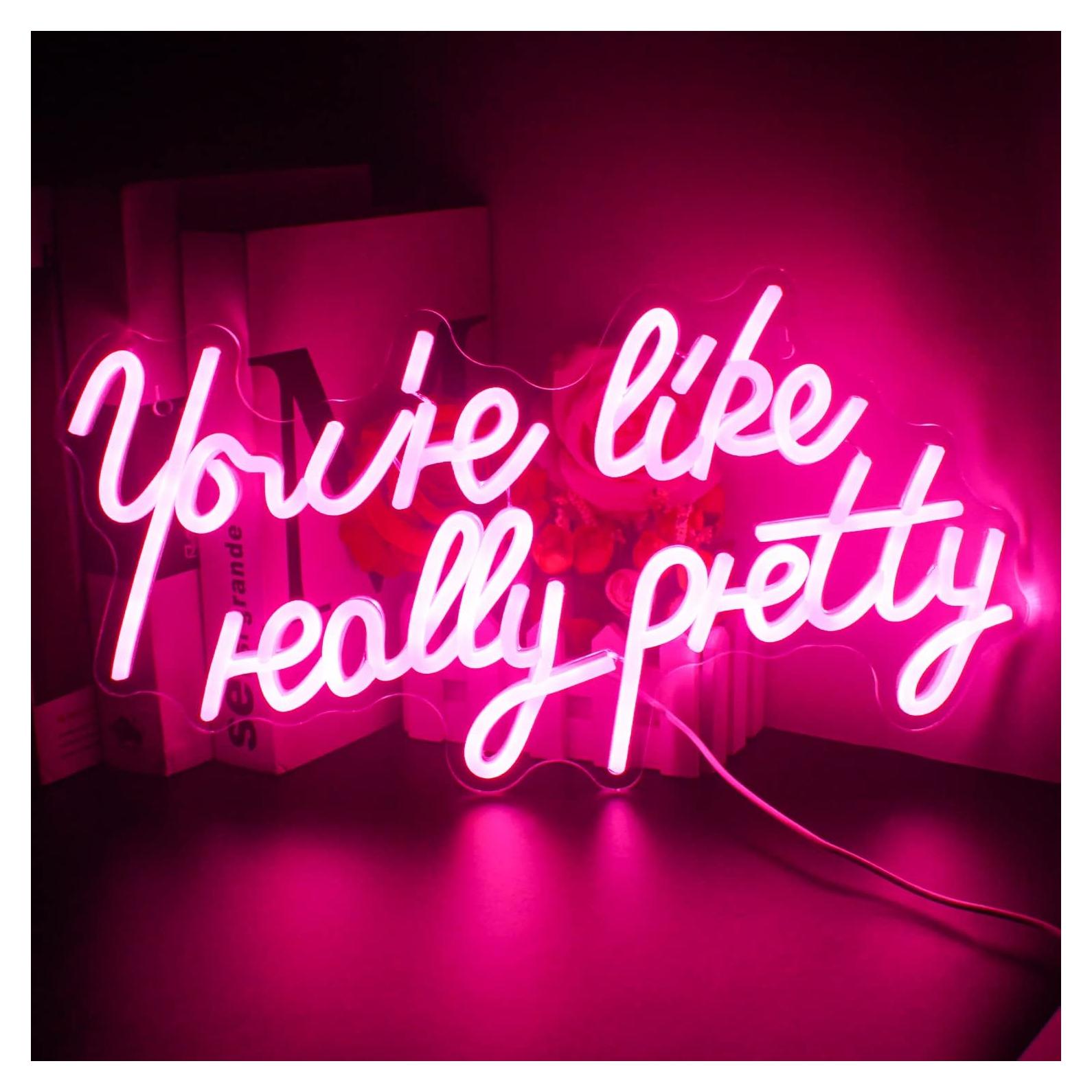 Letrero Neón Rosa Lucunstar 'Eres Realmente Bonita' 41.9x22.6cm