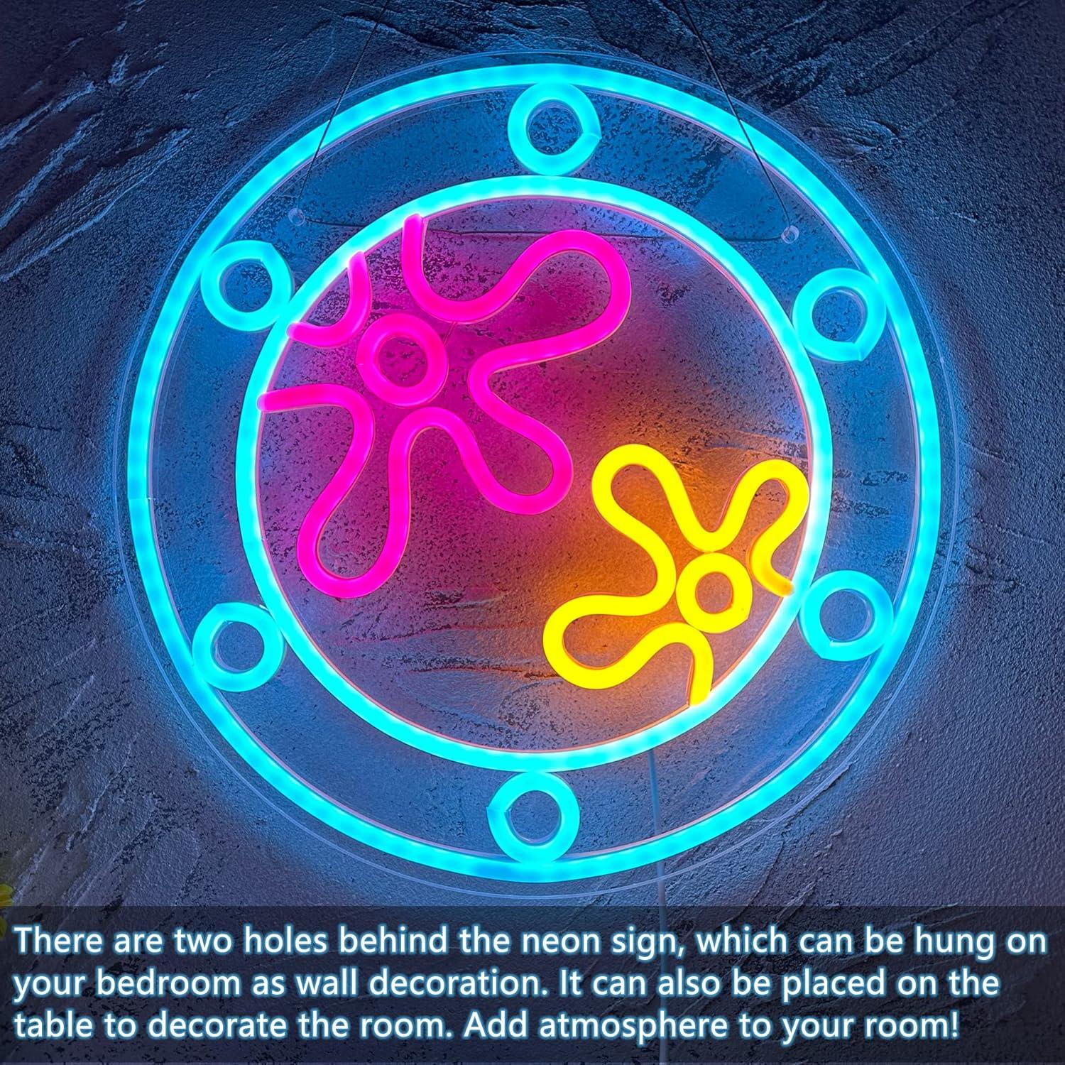 Luz Neon Decorativa Manimo Mundo Oceánico 33.8x33.8cm