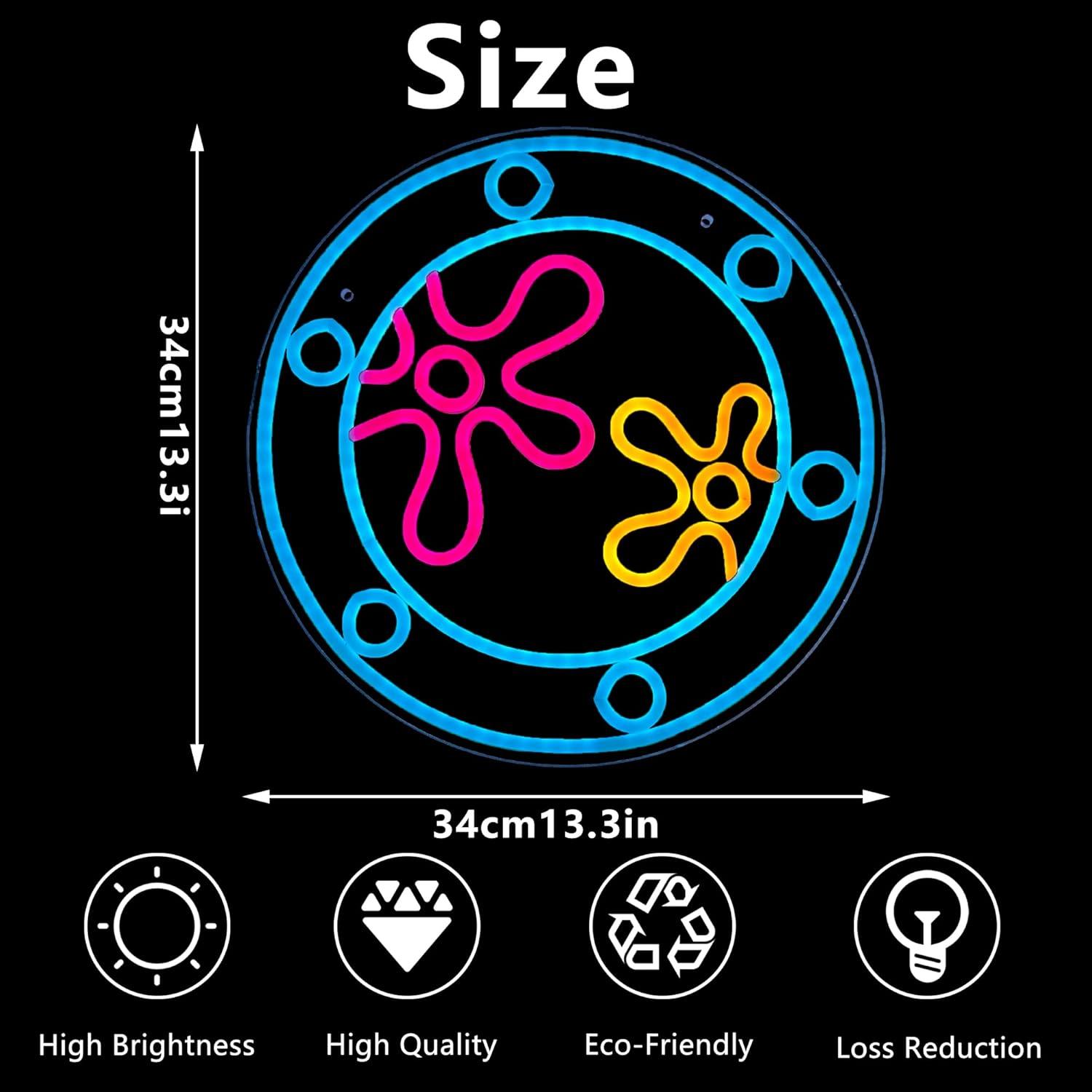 Luz Neon Decorativa Manimo Mundo Oceánico 33.8x33.8cm