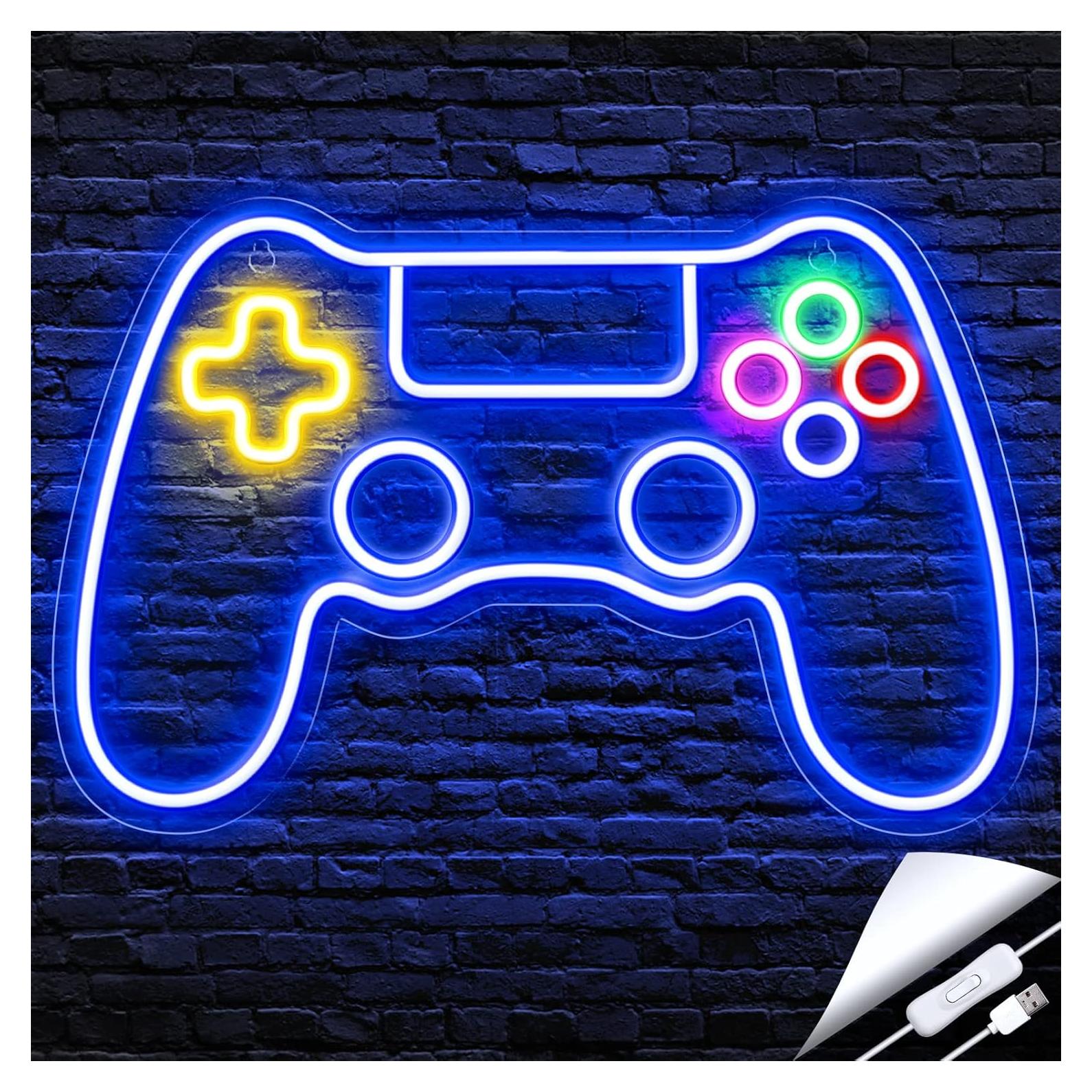 Luz de Neón Kavaas Gamer Gamepad 26.6x40.9cm Decoración