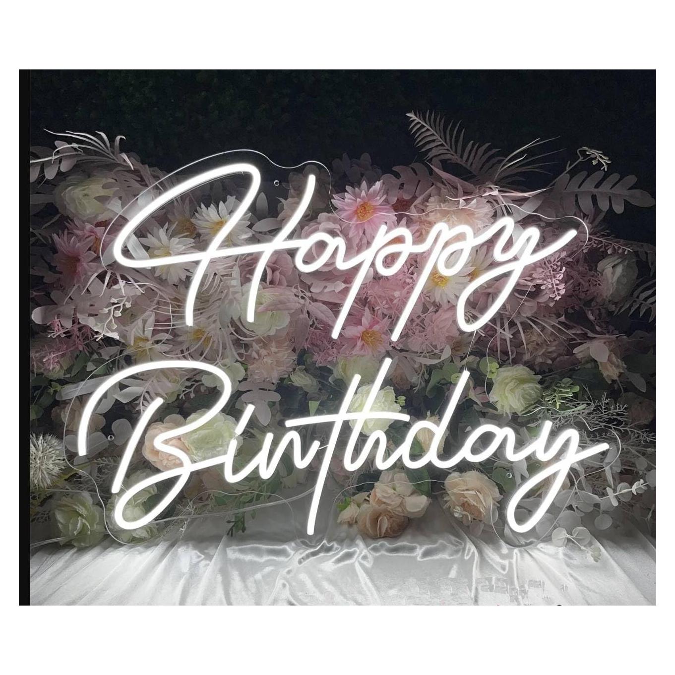 Luz Neon LED Ulalaza Feliz Cumpleaños 40x15cm USB Decoración