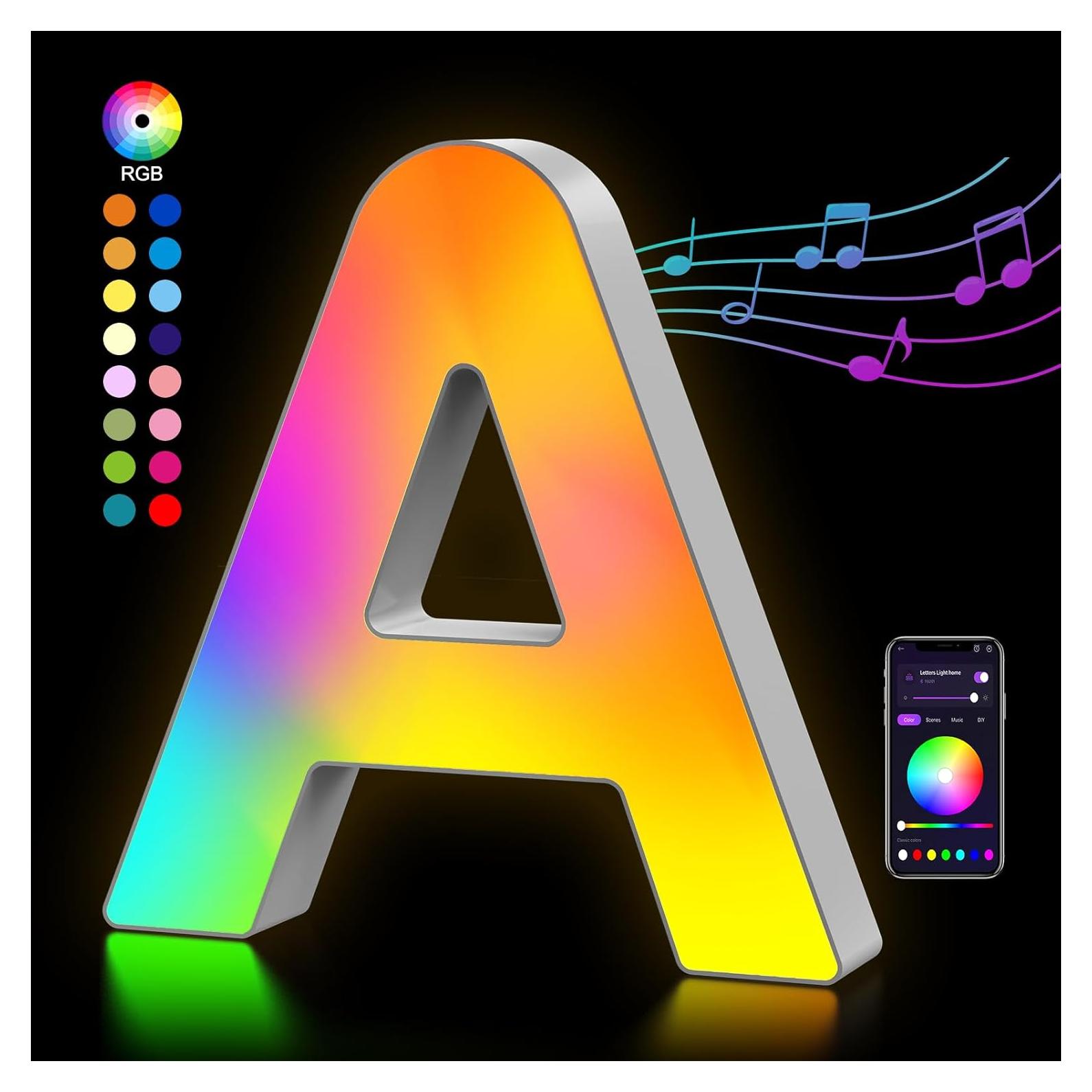 Letras Iluminadas OJQ LED RGB - Decoración Musical para Habitaciones