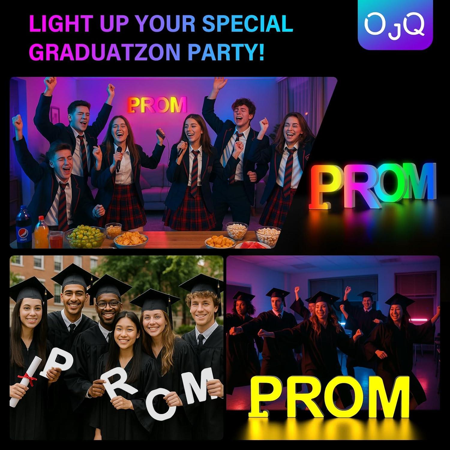 Letras Iluminadas OJQ LED RGB - Decoración Musical para Habitaciones