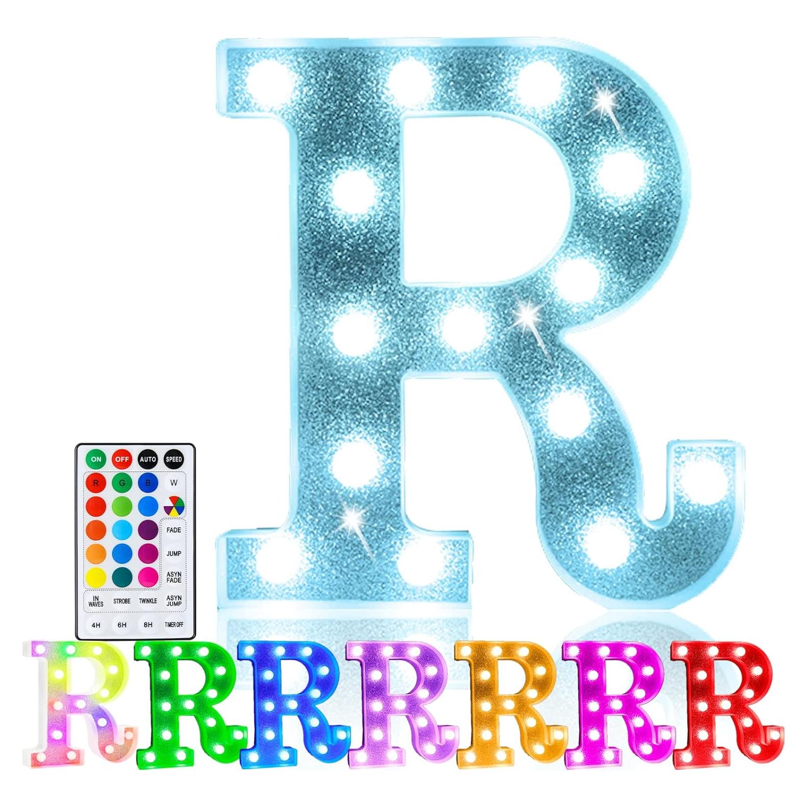Letras Iluminadas LED Pooqla, Letra R con Control Remoto