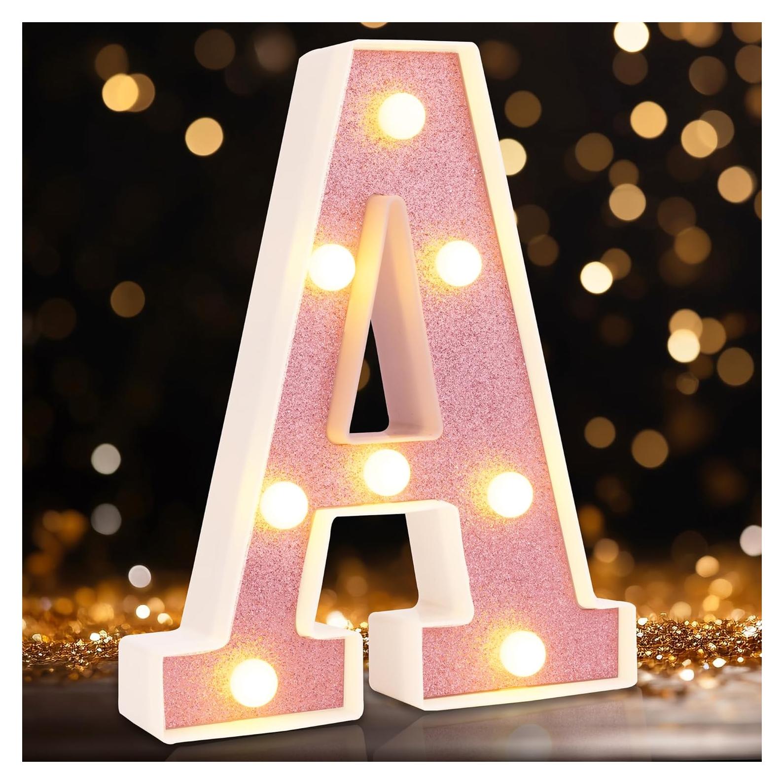 Letras Iluminadas LED Rosa DyingSwan 21.8 cm para Decoración