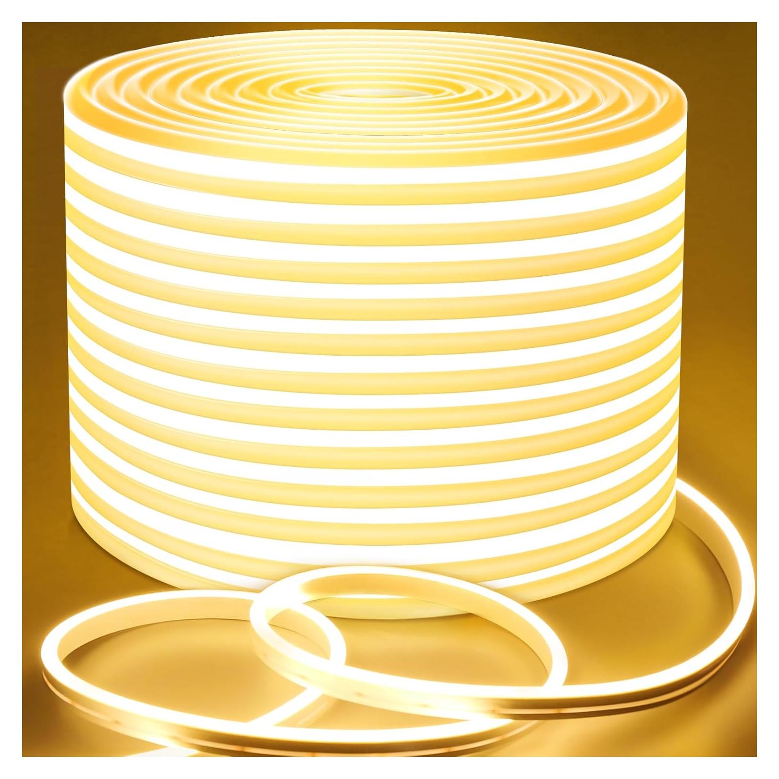 Tira LED Neón Lamomo 20m 3000K Cálido Blanco Regulable IP65