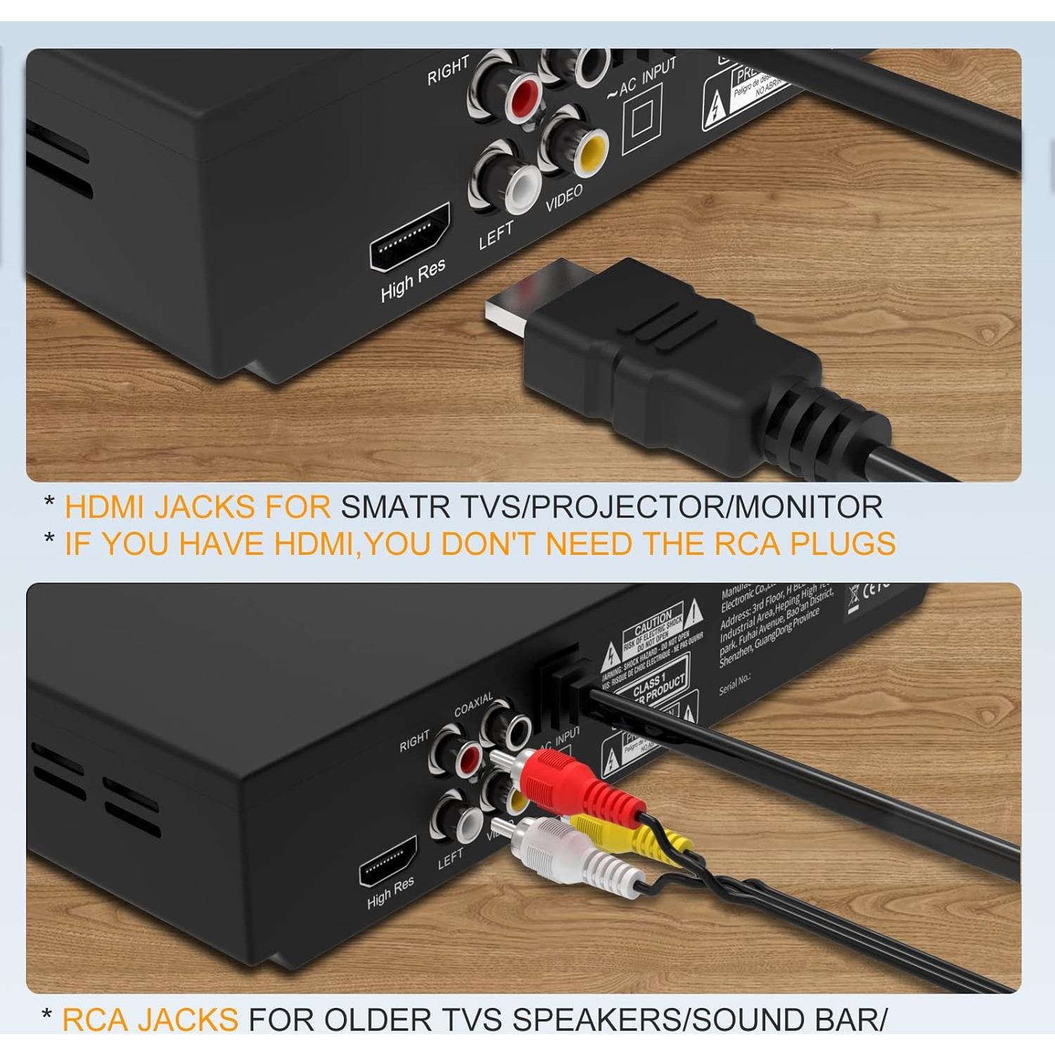 Reproductor de DVD GOKUID DVP-506 HDMI 1080P USB Negro