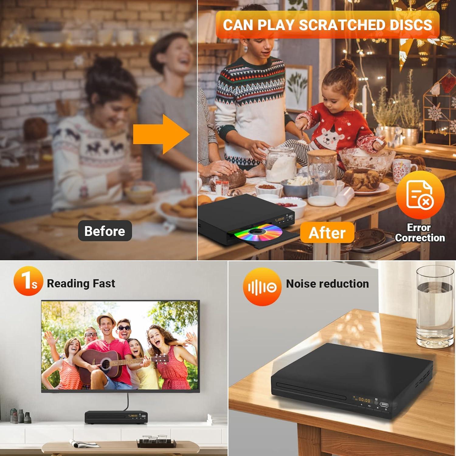 Reproductor de DVD GOKUID DVP-506 HDMI 1080P USB Negro