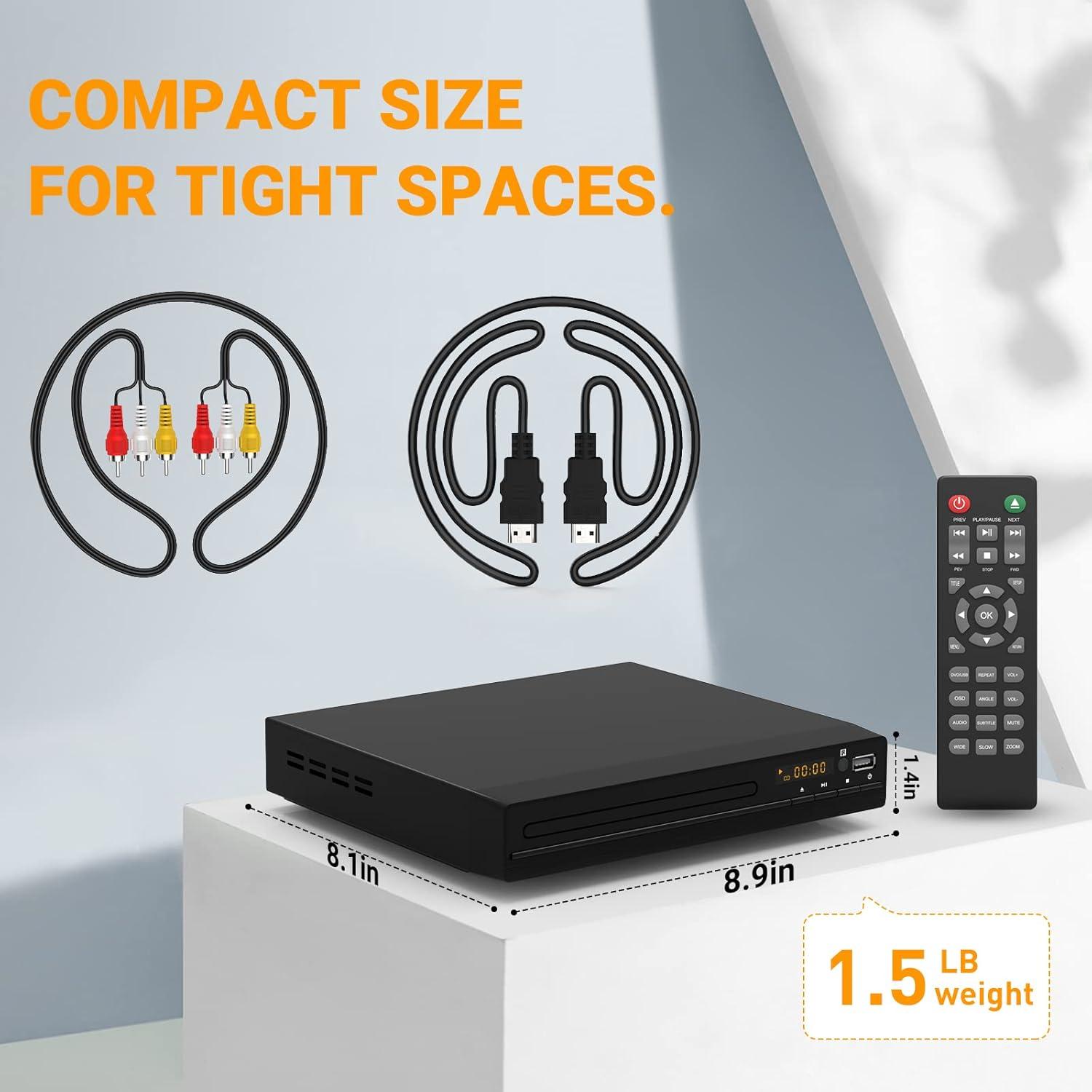 Reproductor de DVD GOKUID DVP-506 HDMI 1080P USB Negro