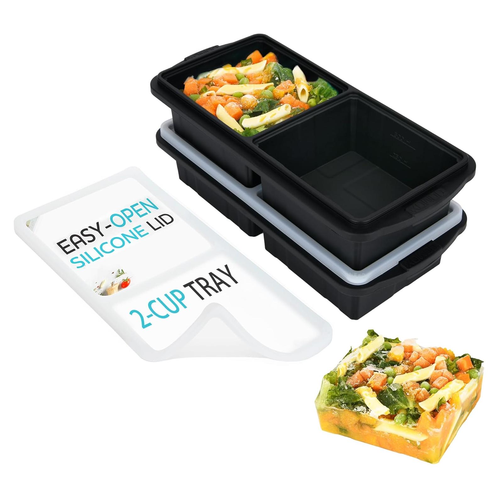 Bandeja de Congelador de Silicona Xomoo 2 Tazas - 4 Cubos 500ml