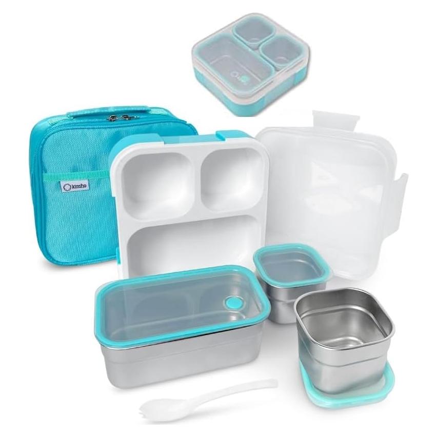 Set de Almuerzo Bento Kinsho Acero Inoxidable 720 ml Teal