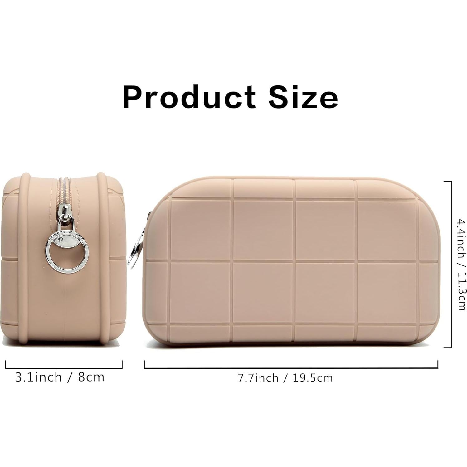 Bolsa de Maquillaje de Silicona Caqui 2 Organizador de Viaje