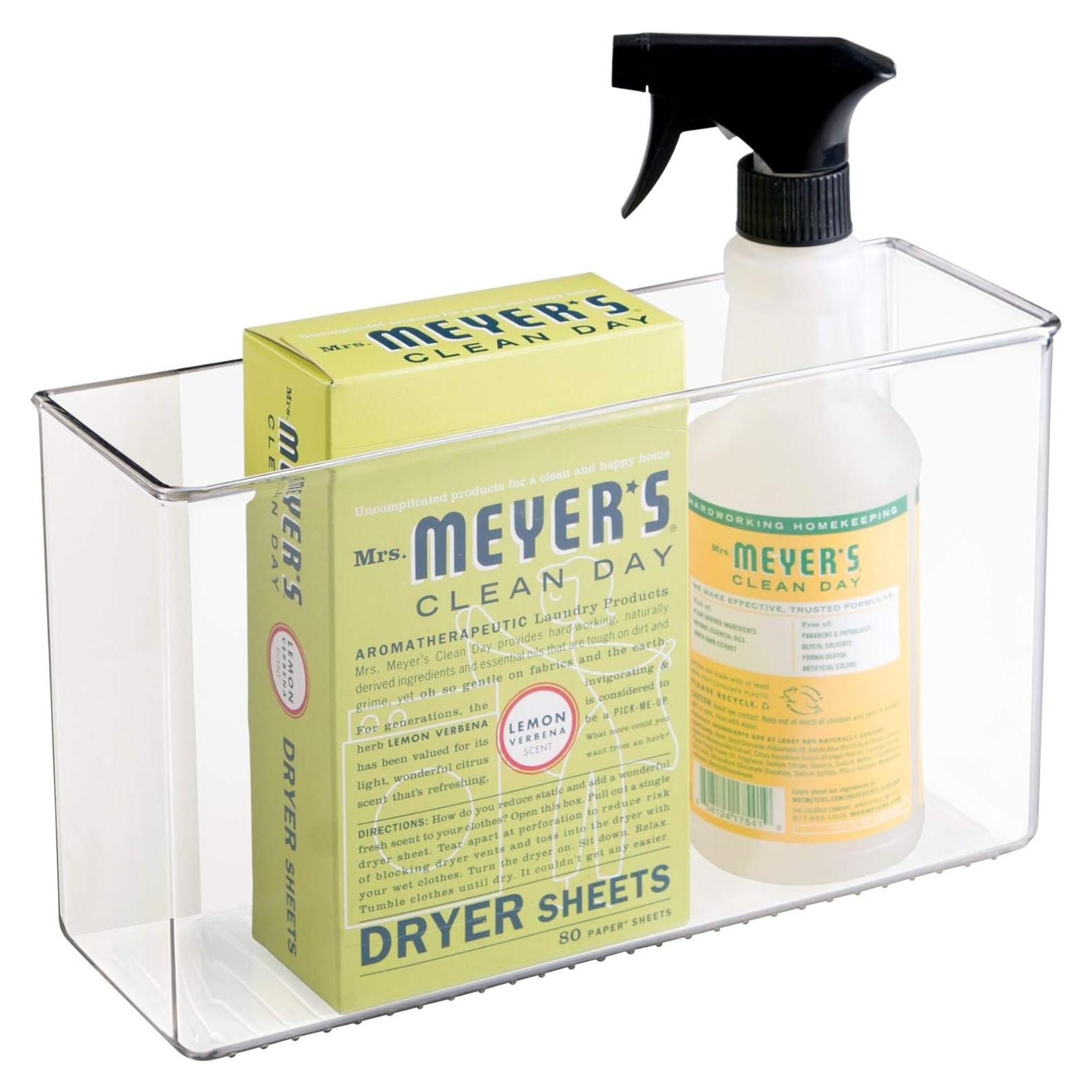 iDesign AFFIXX Plastic Wall Mount Organizer for Kitchen Bathroom, Office, Bedroom, Garage, Craft Room, 3.5" x 11" x 6.5", Clear