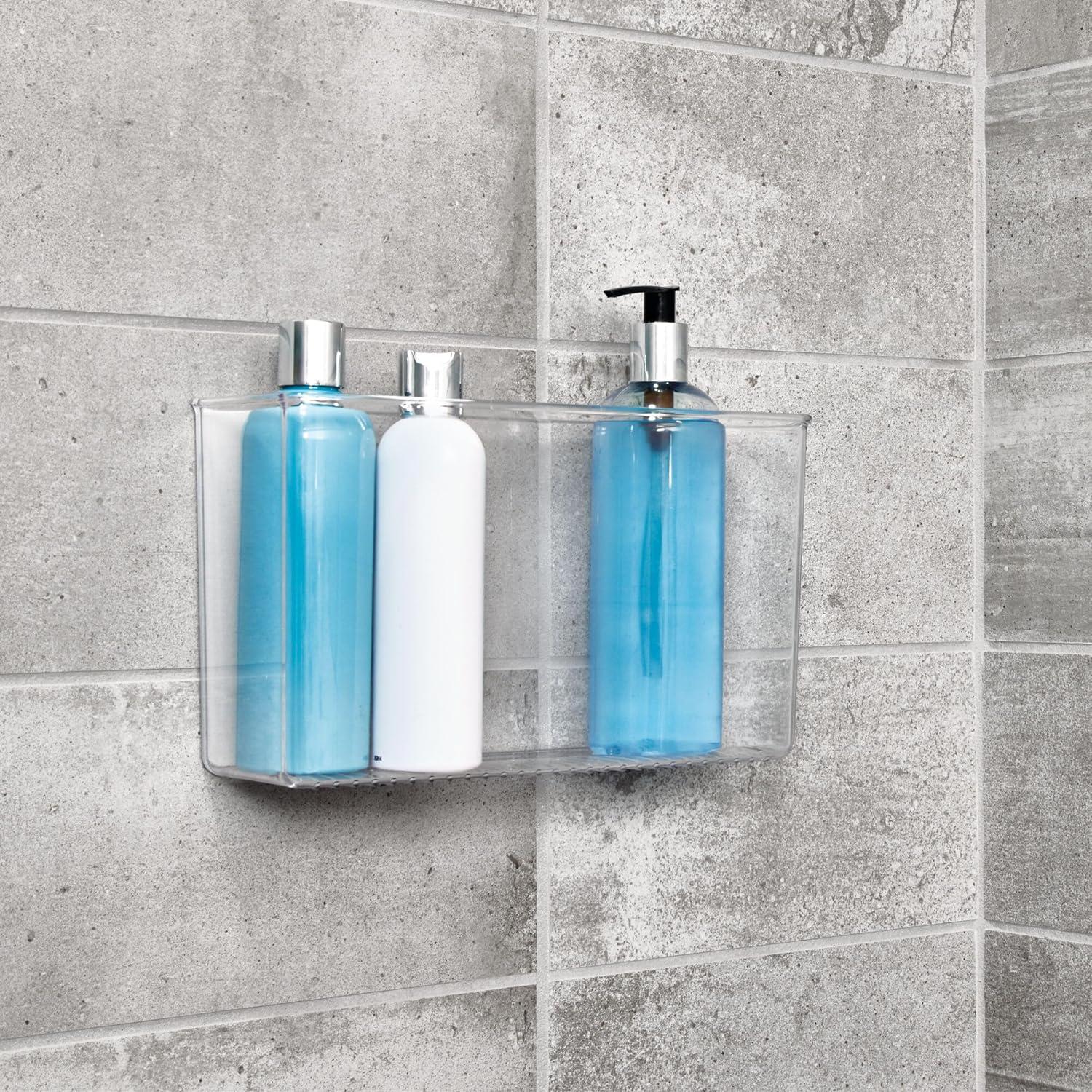 iDesign AFFIXX Plastic Wall Mount Organizer for Kitchen Bathroom, Office, Bedroom, Garage, Craft Room, 3.5" x 11" x 6.5", Clear