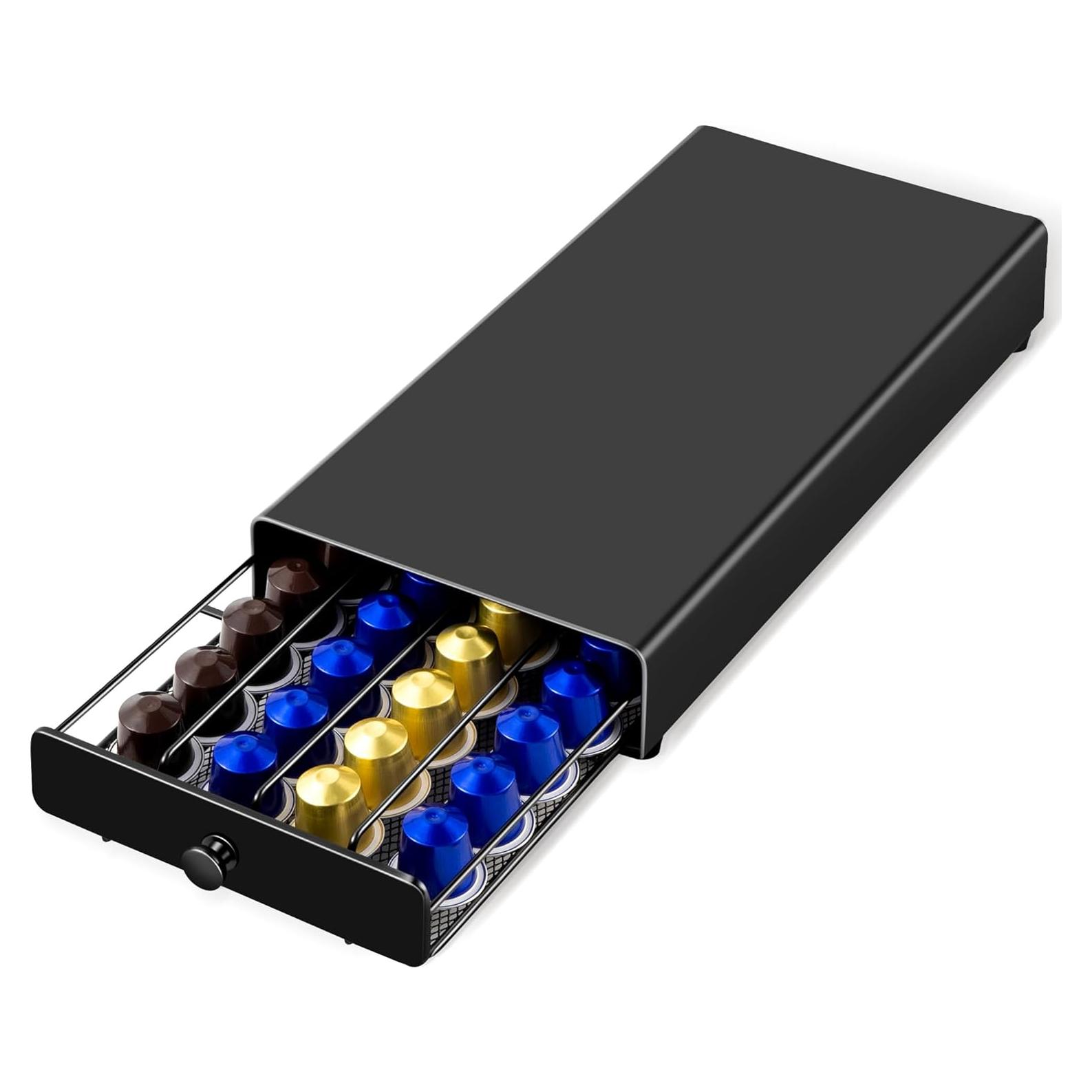 Cajón para cápsulas de café ROWISE 40 cápsulas negro