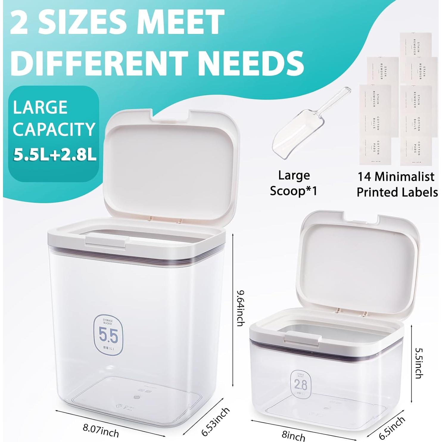 Contenedor de Polvo de Lavandería FACULX 8.3L Hermético