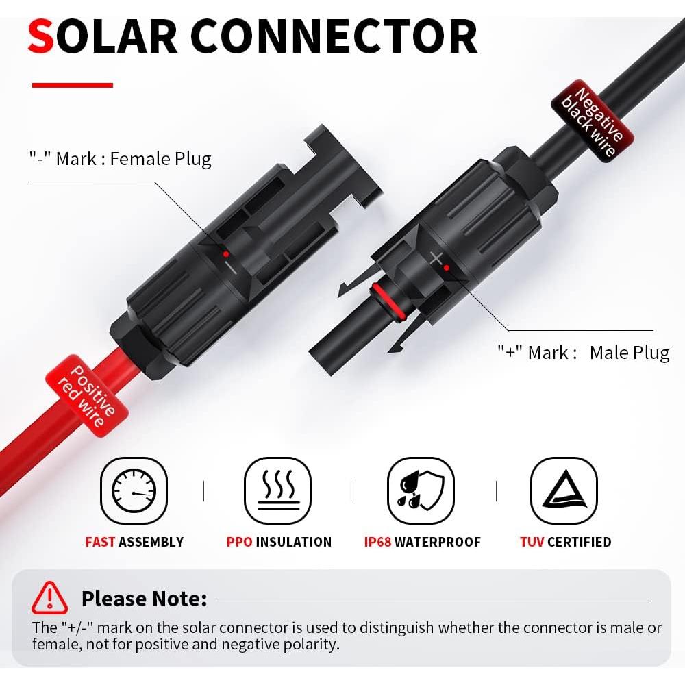 Cable Adaptador Solar ELECTOP DC 8mm 1.8M 14AWG para Generadores