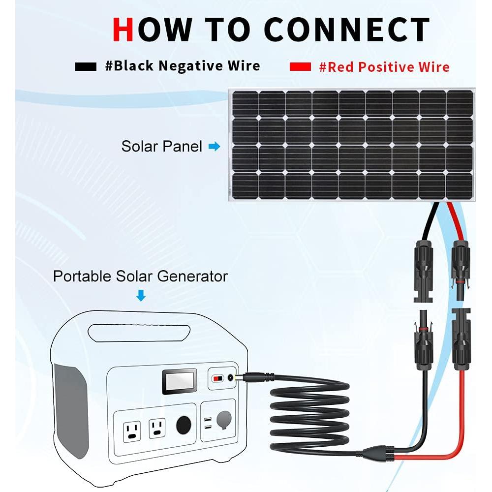 Cable Adaptador Solar ELECTOP DC 8mm 1.8M 14AWG para Generadores