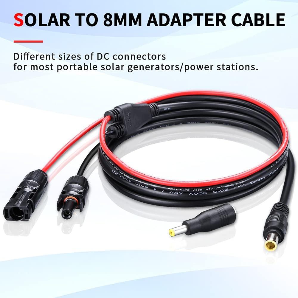 Cable Adaptador Solar ELECTOP DC 8mm 1.8M 14AWG para Generadores