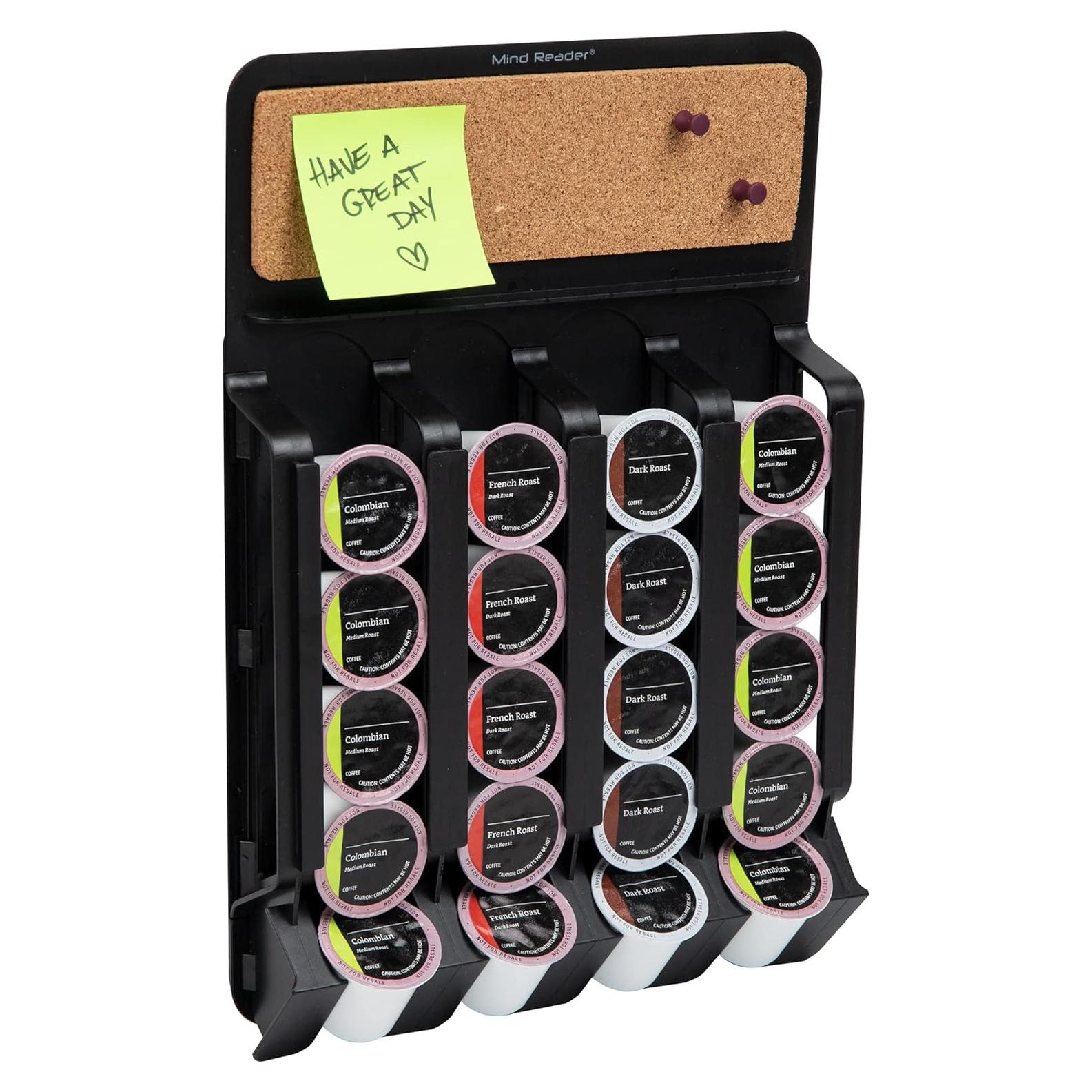 Organizador de Cápsulas de Café Mind Reader, Montaje en Pared, Negro