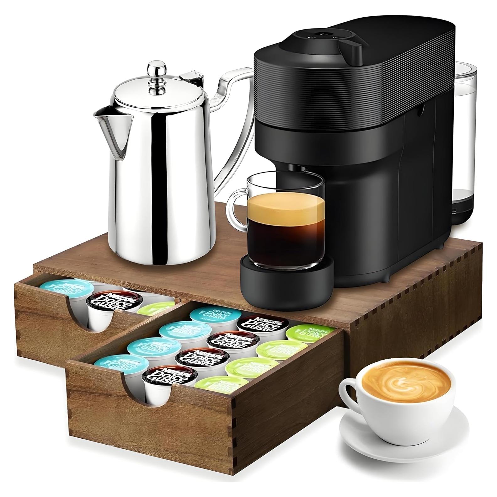 Caja de Almacenamiento de Cápsulas de Café de Madera Yeahjiae - 30 Cápsulas