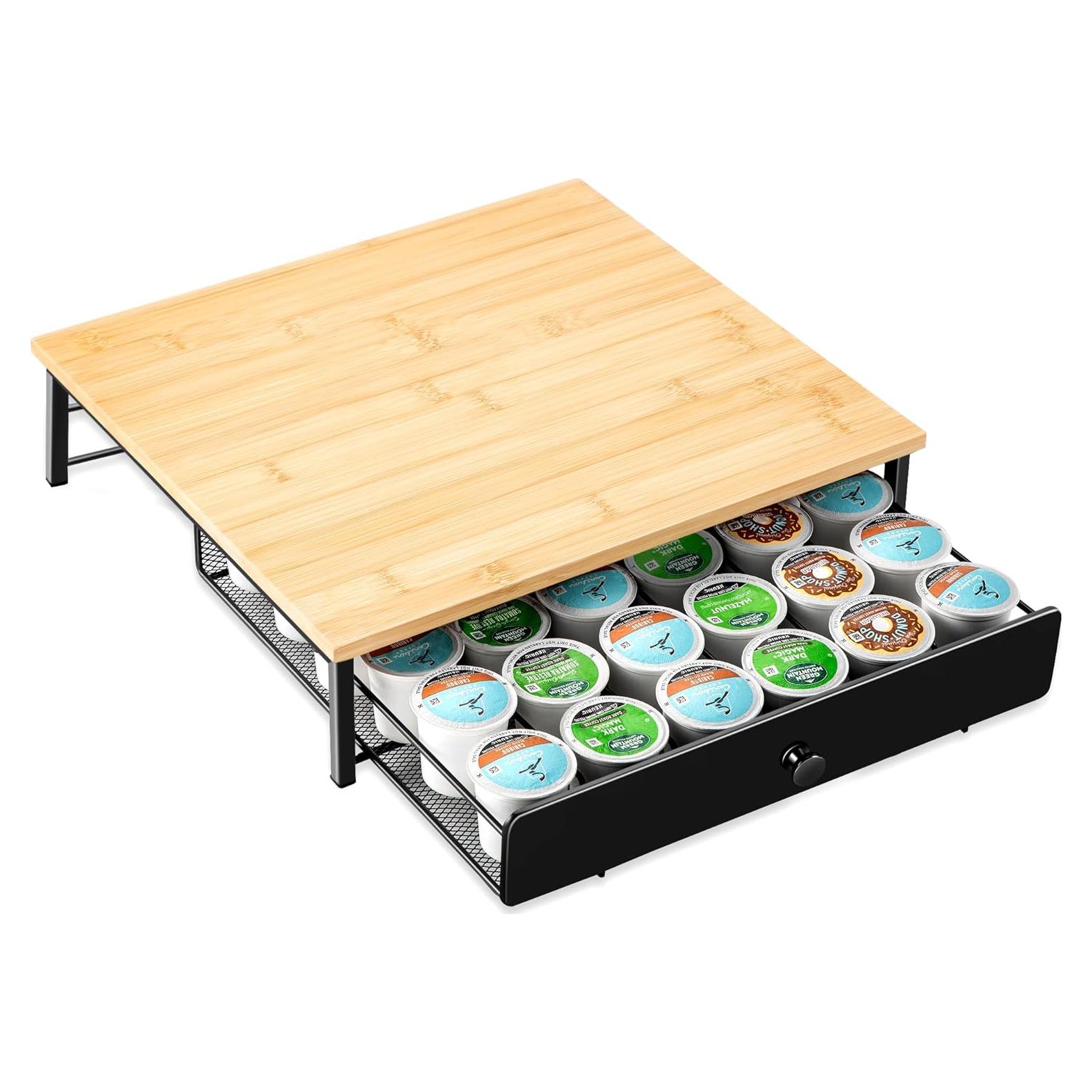 Soporte de Cajón para 36 Cápsulas de Café ROWISE de Bambú