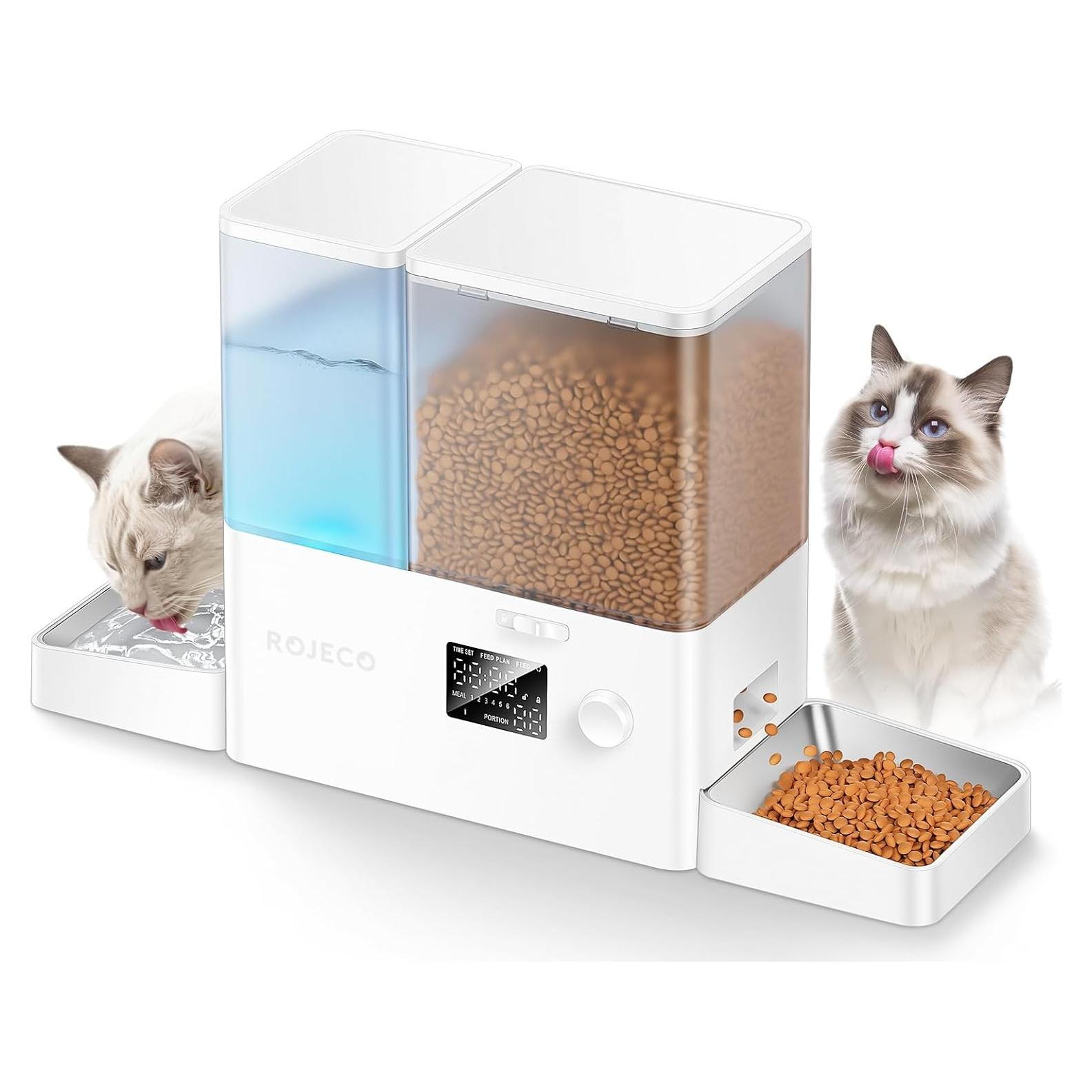 Comedero Automático Rojeco 2 en 1 para Gatos y Perros 8.5L