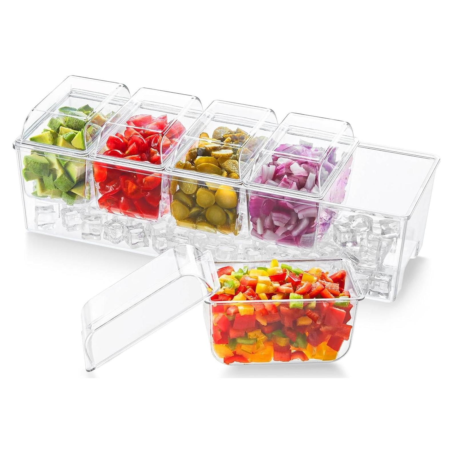 Caddy de Condimentos Frío Lifewit con 5 Contenedores 600ml