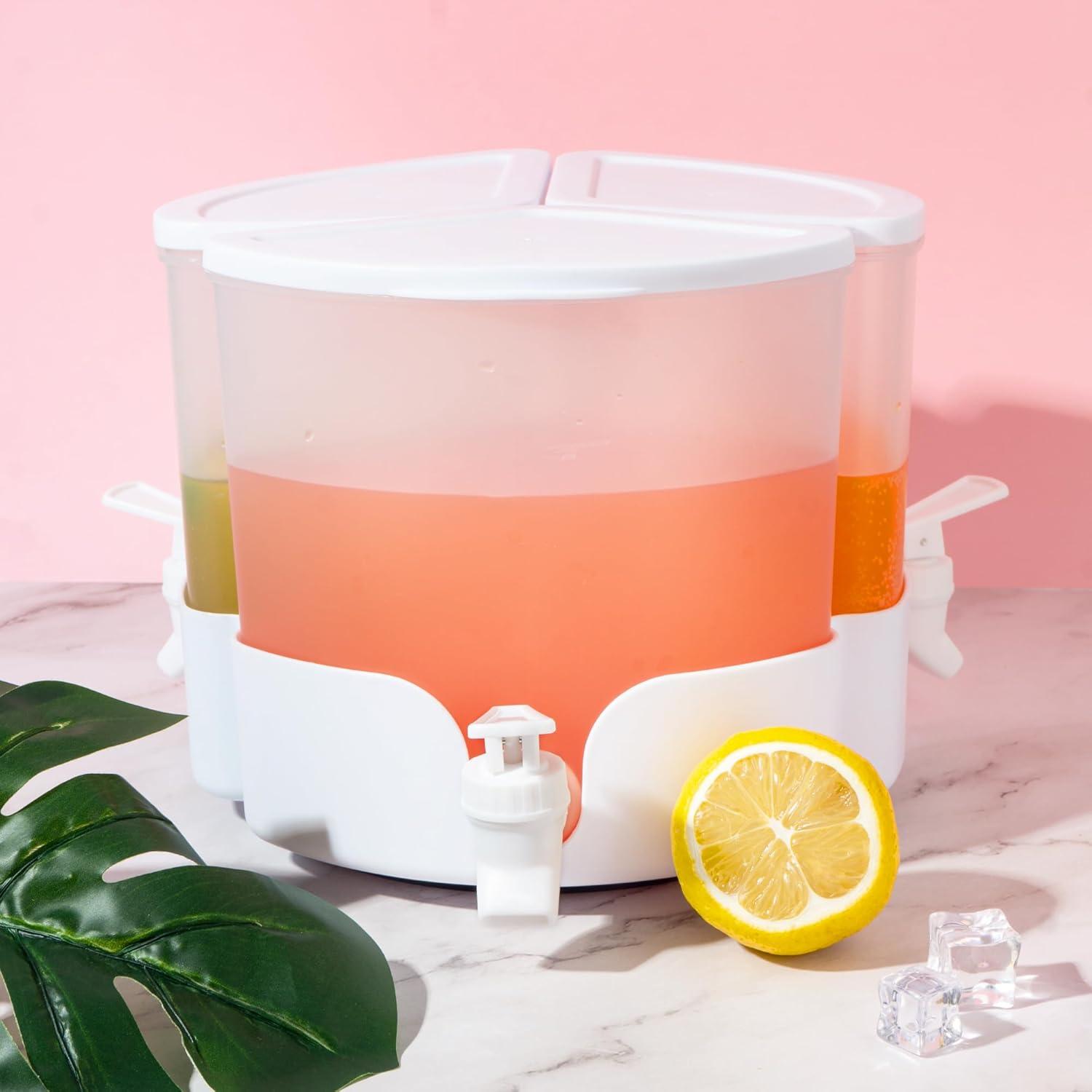 Dispensador de Bebidas Omoojee 4.2L 3 Grifos Rotatable 360°