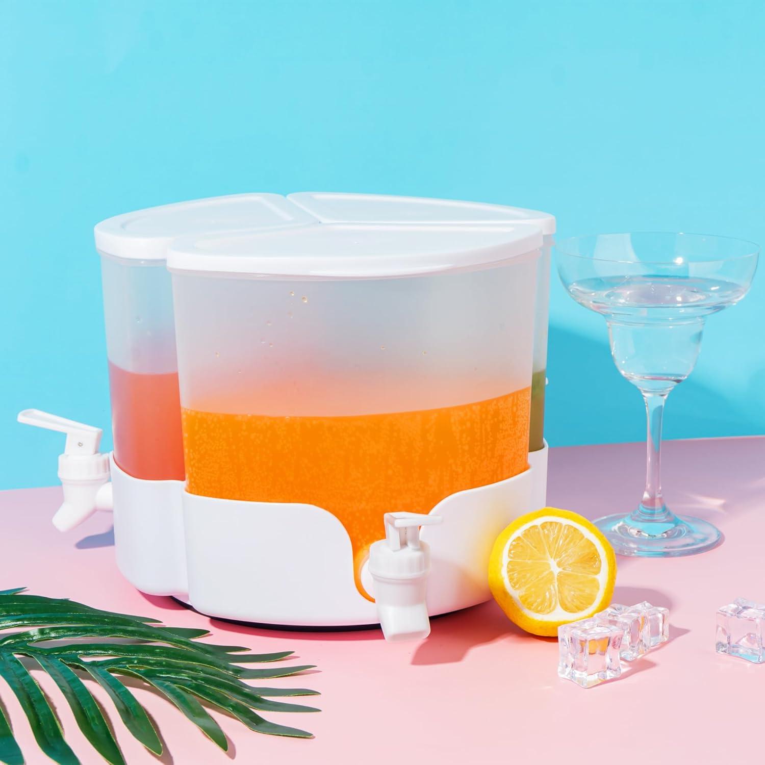 Dispensador de Bebidas Omoojee 4.2L 3 Grifos Rotatable 360°