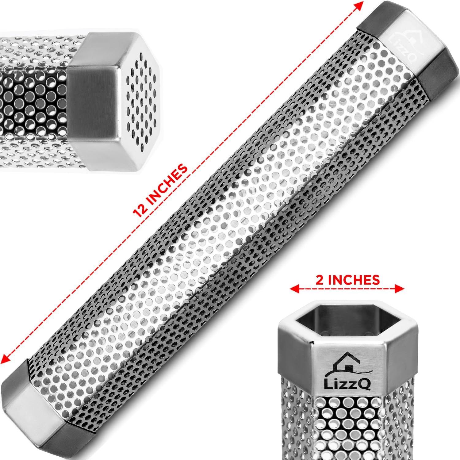 Tubo Ahumador de Pellets LIZZQ 30.48 cm Juego de 2 Acero Inoxidable