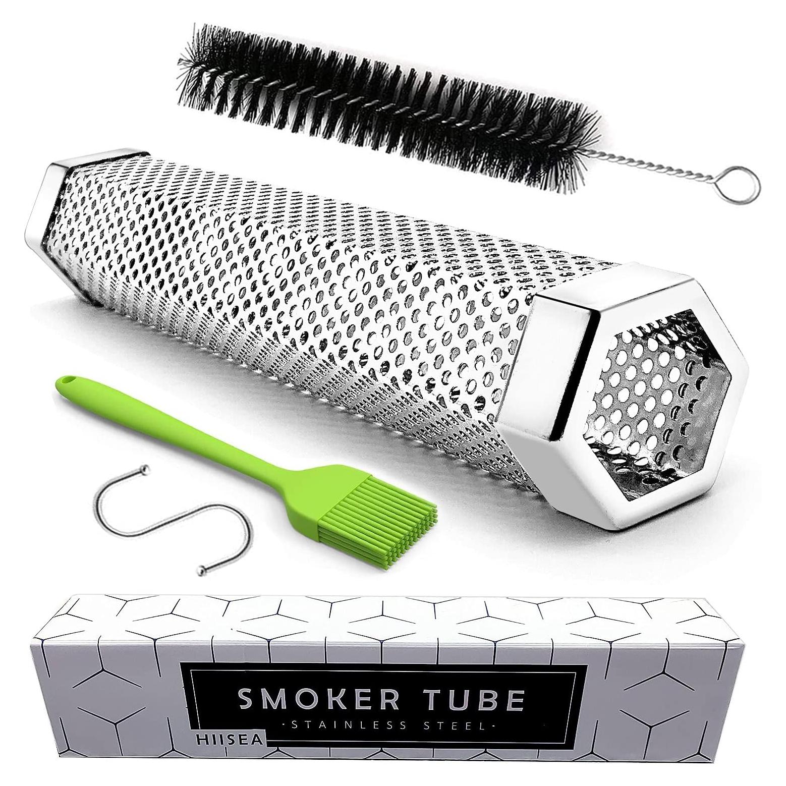 Tubo de Humo Hiisea 30.5 cm Acero Inoxidable para Parrilla