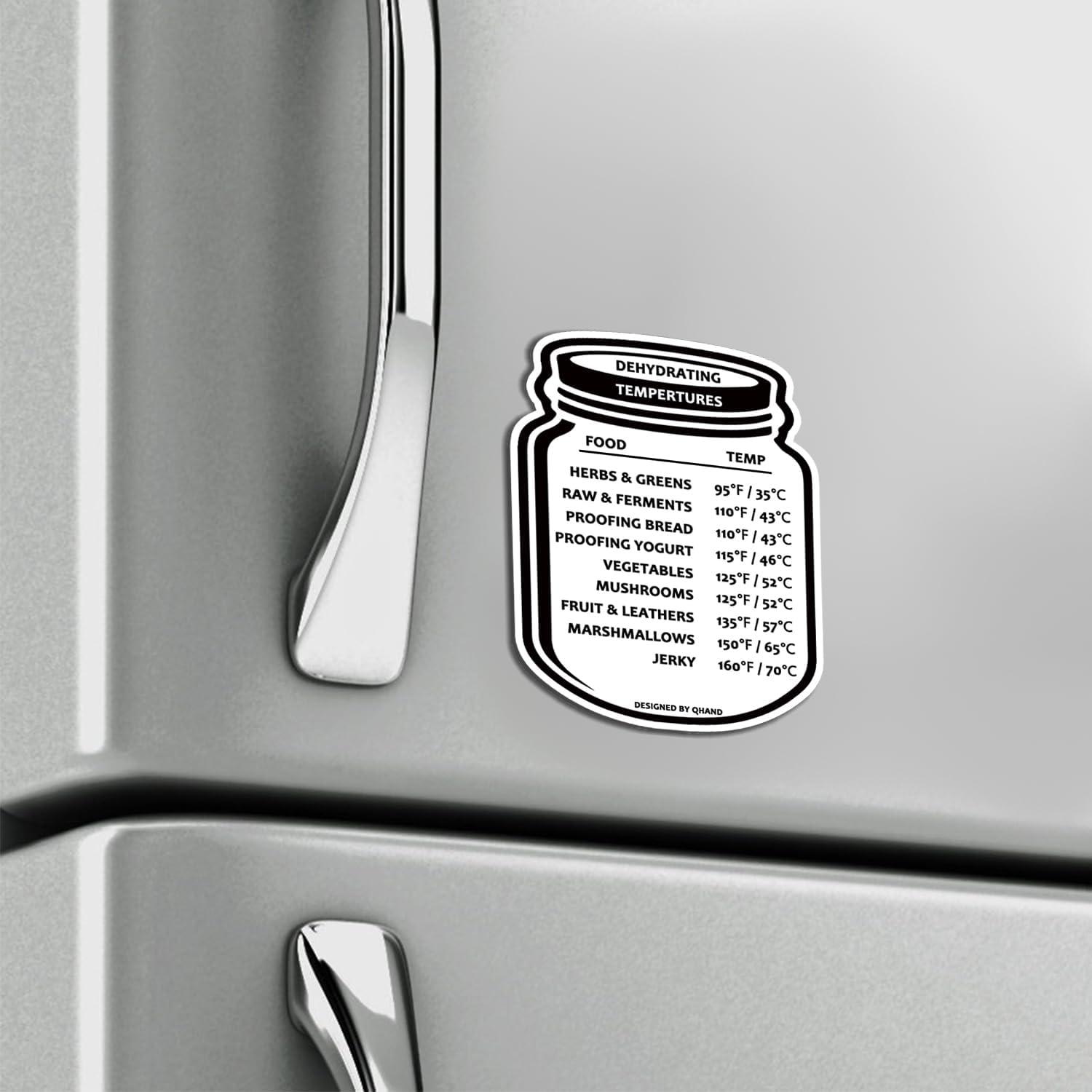 Dehydrator Temperature Guide Refrigerator Magnet Quick Reference Dehydrating Temperature Magnetic Cheat Sheet 2 Packs